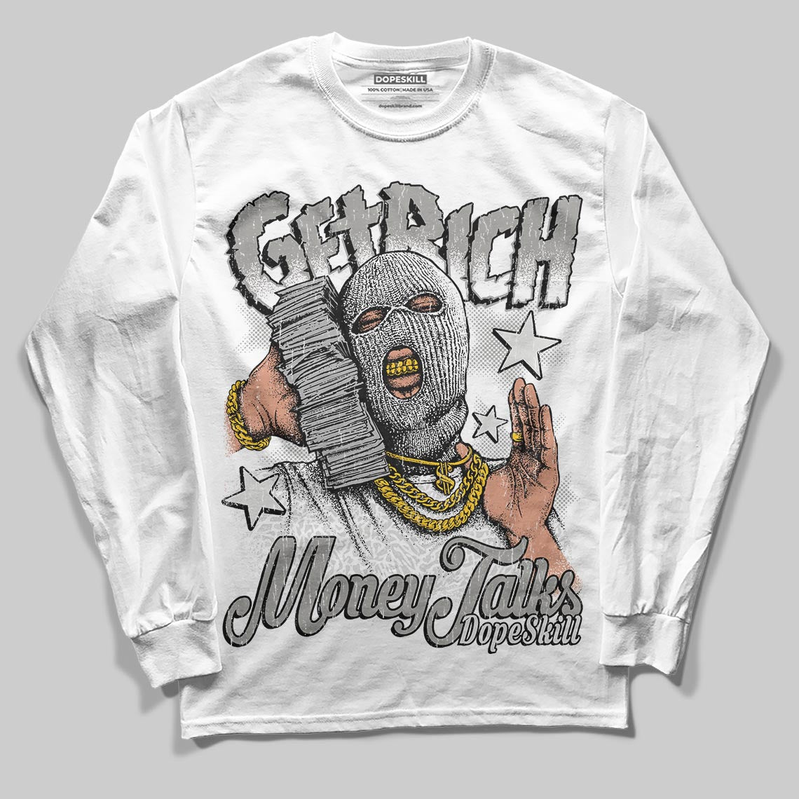 Pure Money 3s DopeSkill Long Sleeve T-Shirt Get Rich Graphic