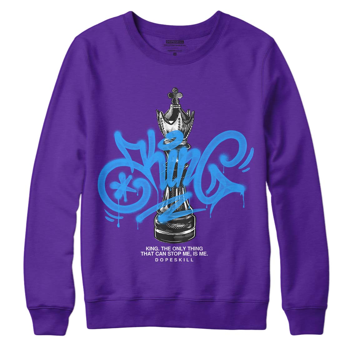Court Purple 13s DopeSkill Purple Sweatshirt King Chess Graphic