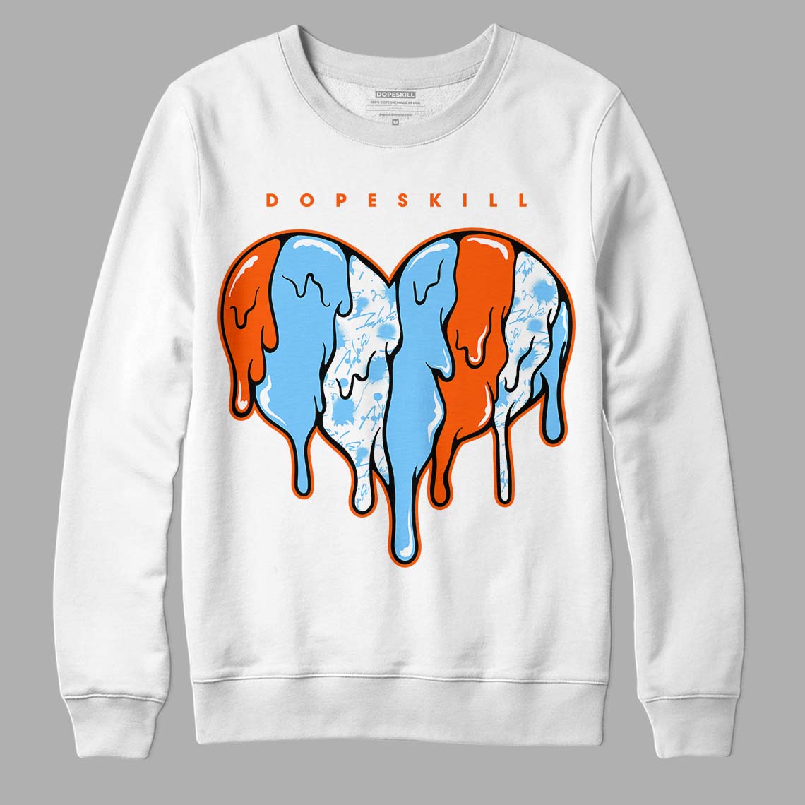 Dunk Low Futura University Blue DopeSkill Sweatshirt Slime Drip Heart Graphic