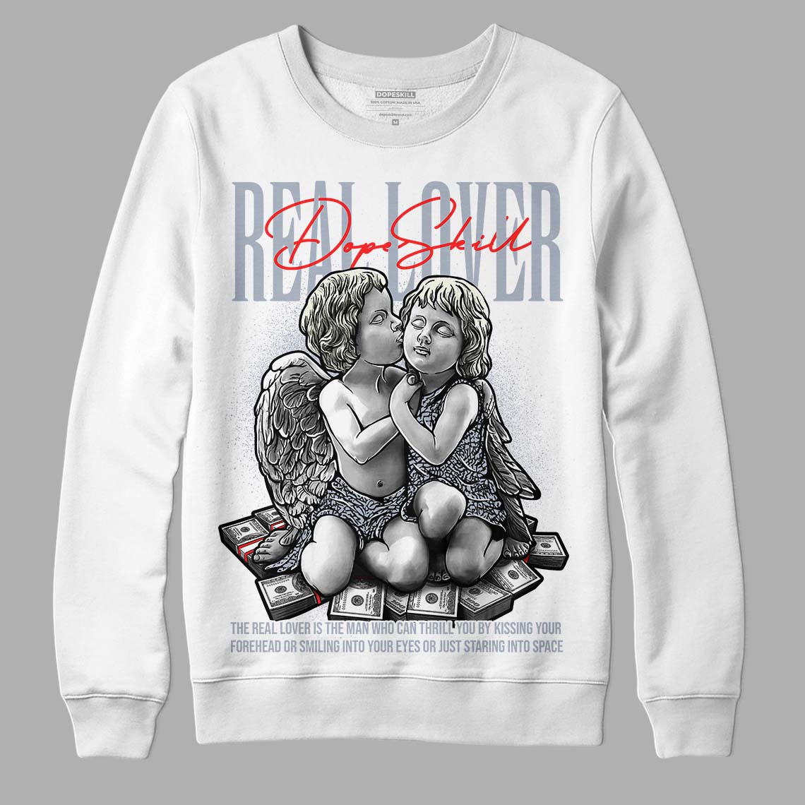 White Cement Reimagined 3s DopeSkill Sweatshirt Real Lover Graphic