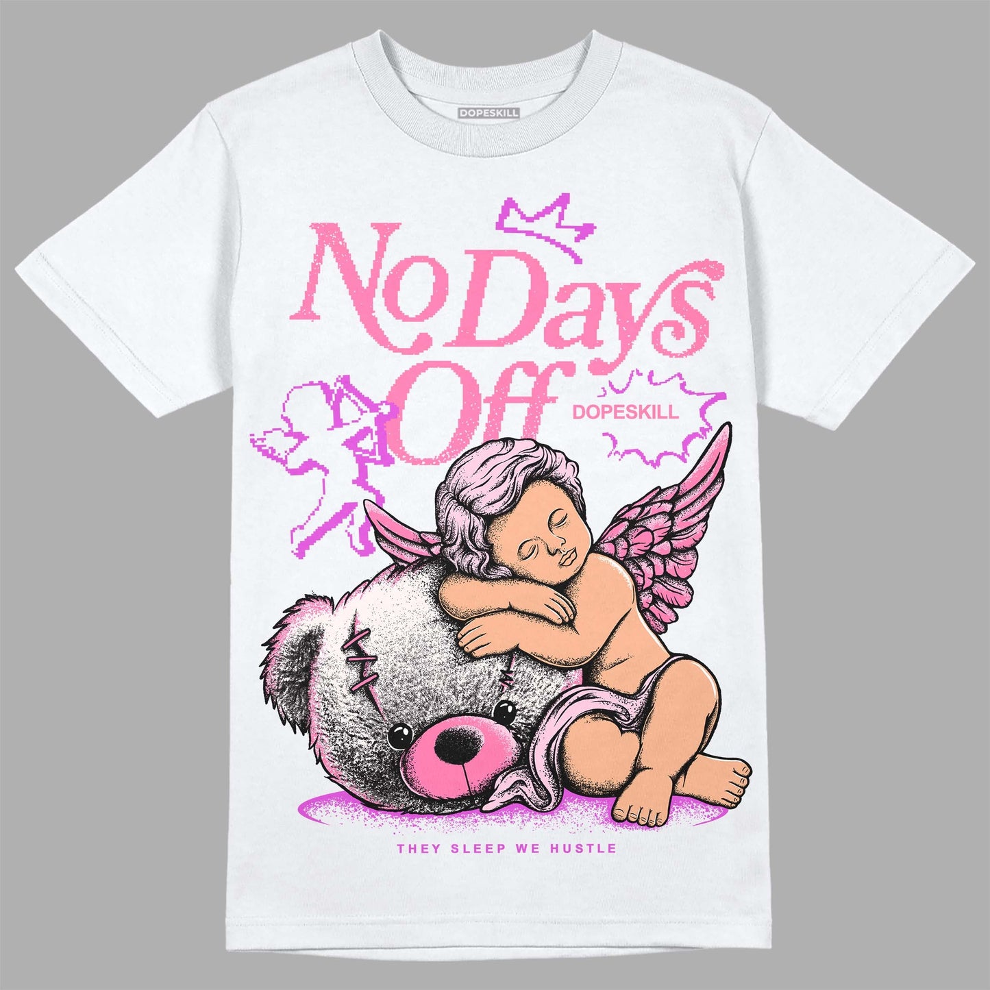 Dunk Low Pink Foam DopeSkill T-Shirt New No Days Off Graphic