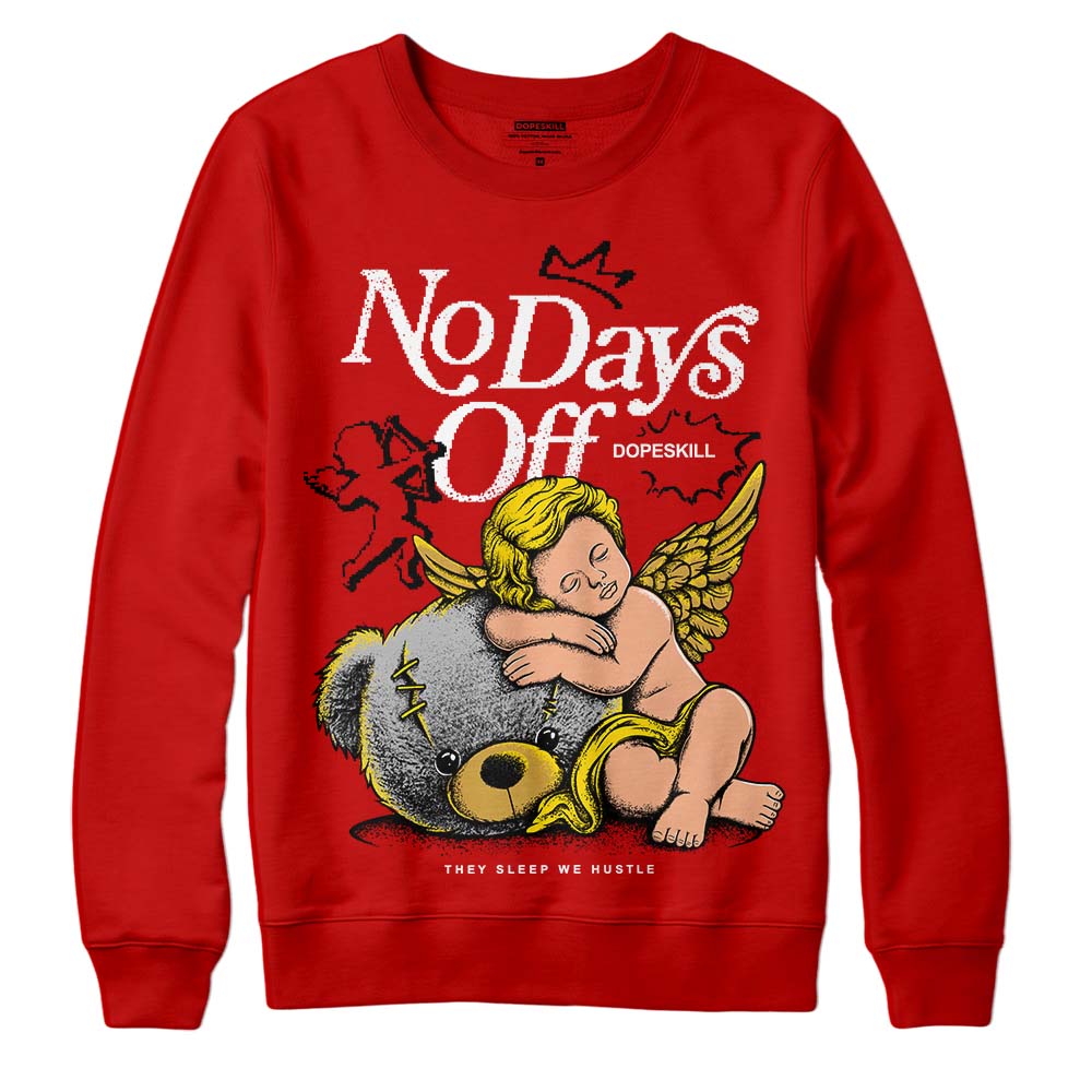 Red Collection DopeSkill Red Sweatshirt New No Days Off Graphic