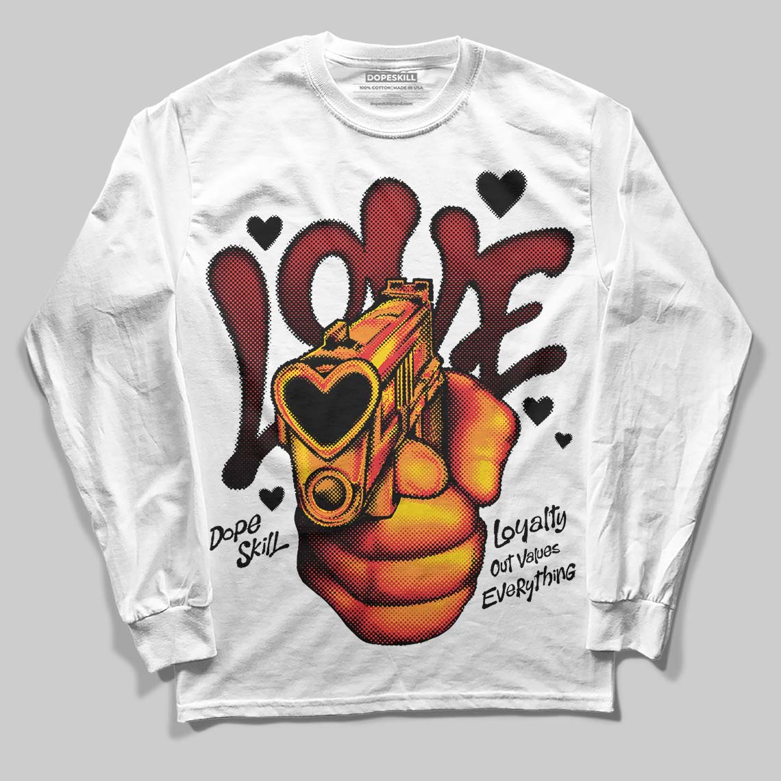 Black and White Collection DopeSkill Long Sleeve T-Shirt Love Shot Graphic