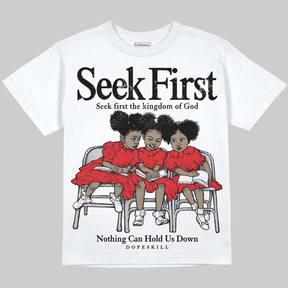 Red Cement 4s DopeSkill Oversize Print T-Shirt New Seek First Graphic