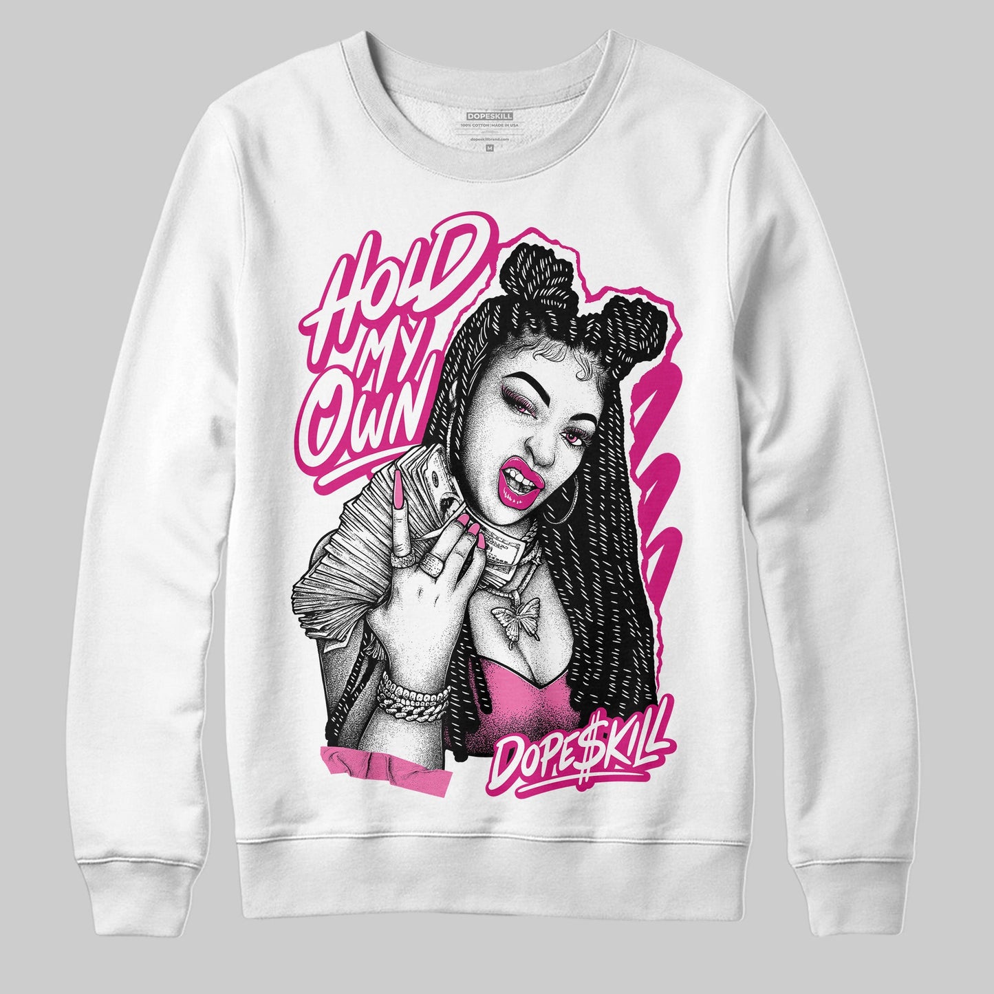 Rick RO Pink Leather Sneakers DopeSkill Sweatshirt New H.M.O Graphic