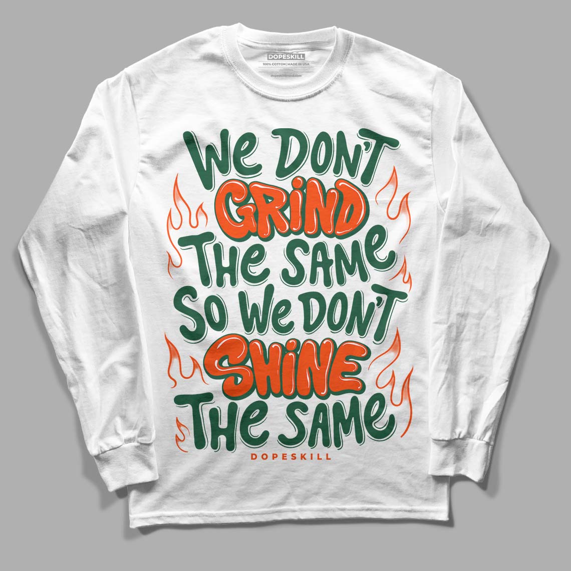 Dunk Low Team Dark Green Orange DopeSkill Long Sleeve T-Shirt Grind Shine Graphic