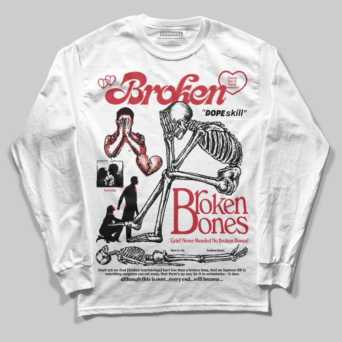 Ruby 1s DopeSkill Long Sleeve T-Shirt Broken Bones Graphic