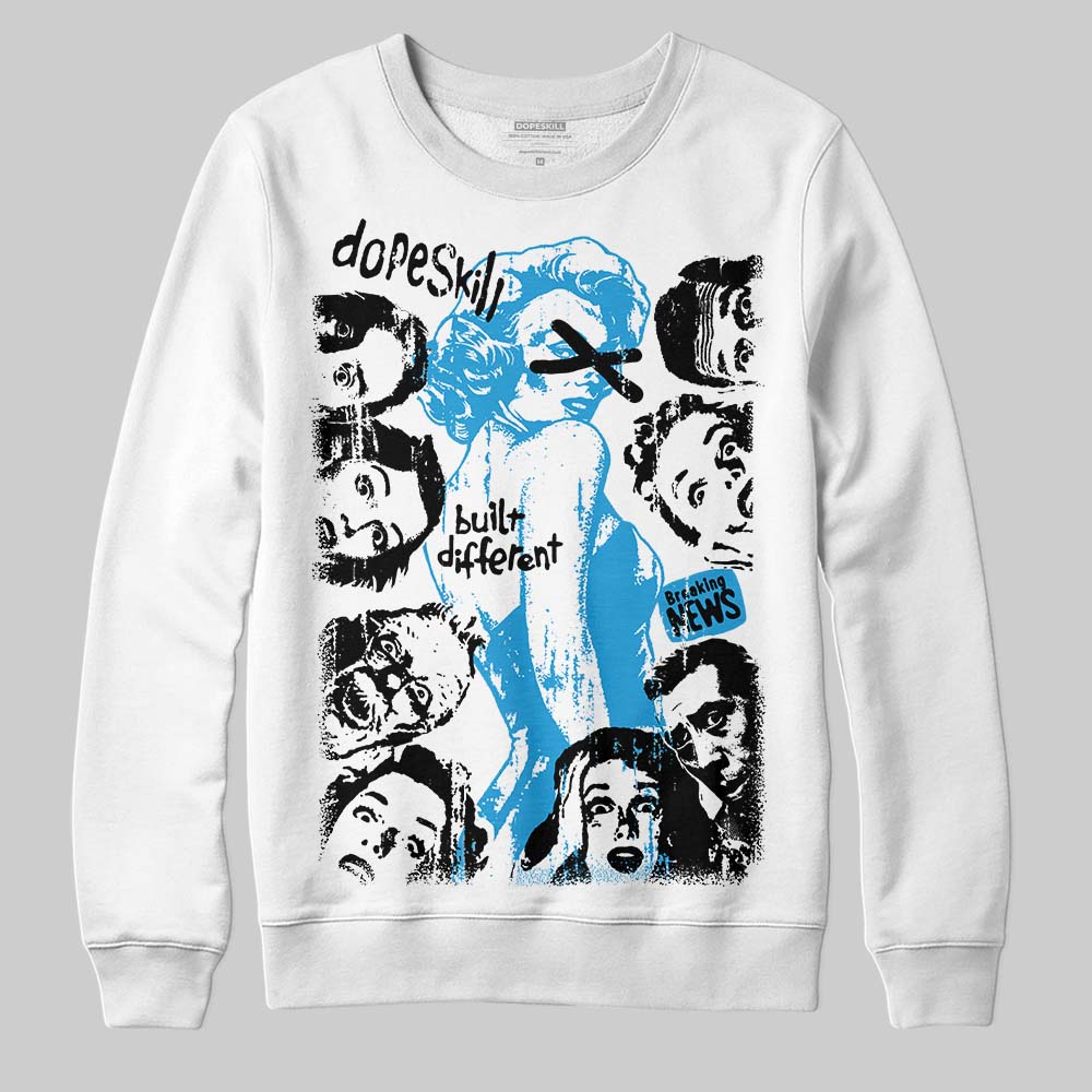 Military Blue 4s DopeSkill Sweatshirt Built Different Graphic