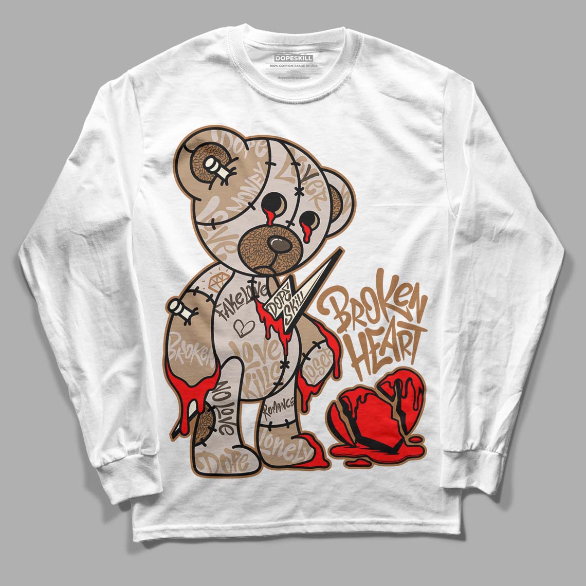 Palomino 3s DopeSkill Long Sleeve T-Shirt Broken Heart Graphic