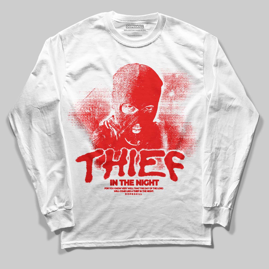 Cherry 11s DopeSkill Long Sleeve T-Shirt Thief In The Night Graphic
