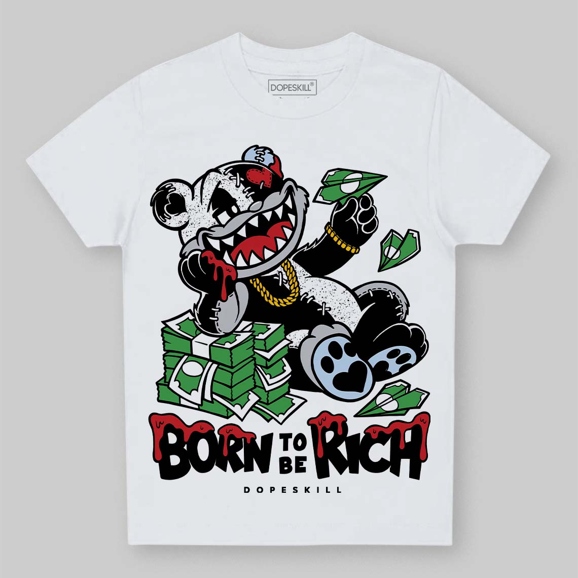 Black Metallic Reimagined 5s DopeSkill Toddler Kids T-shirt Born To Be Rich Graphic