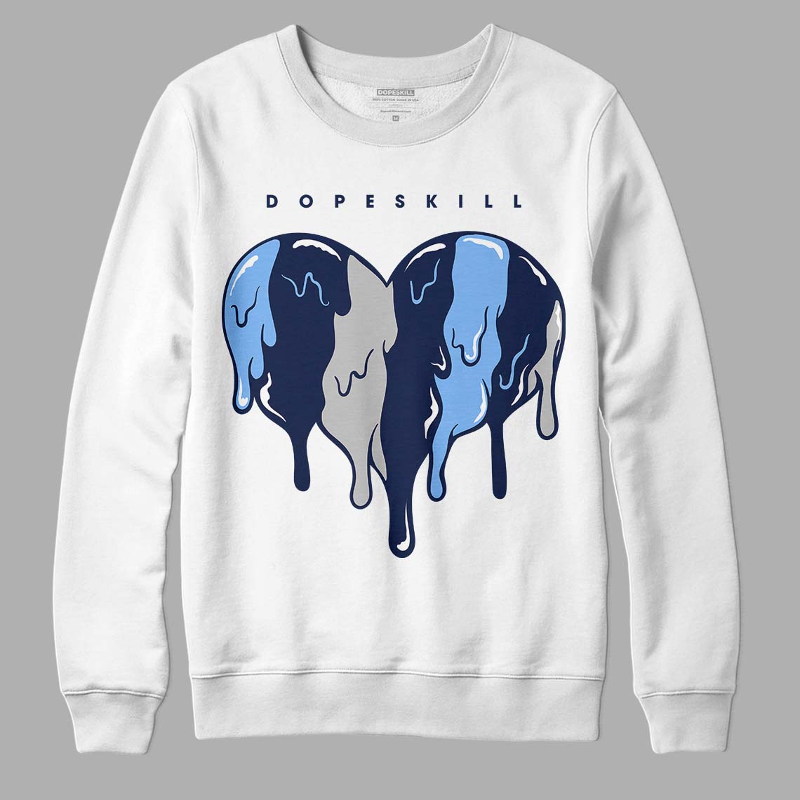 Midnight Navy 5s DopeSkill Sweatshirt Slime Drip Heart Graphic