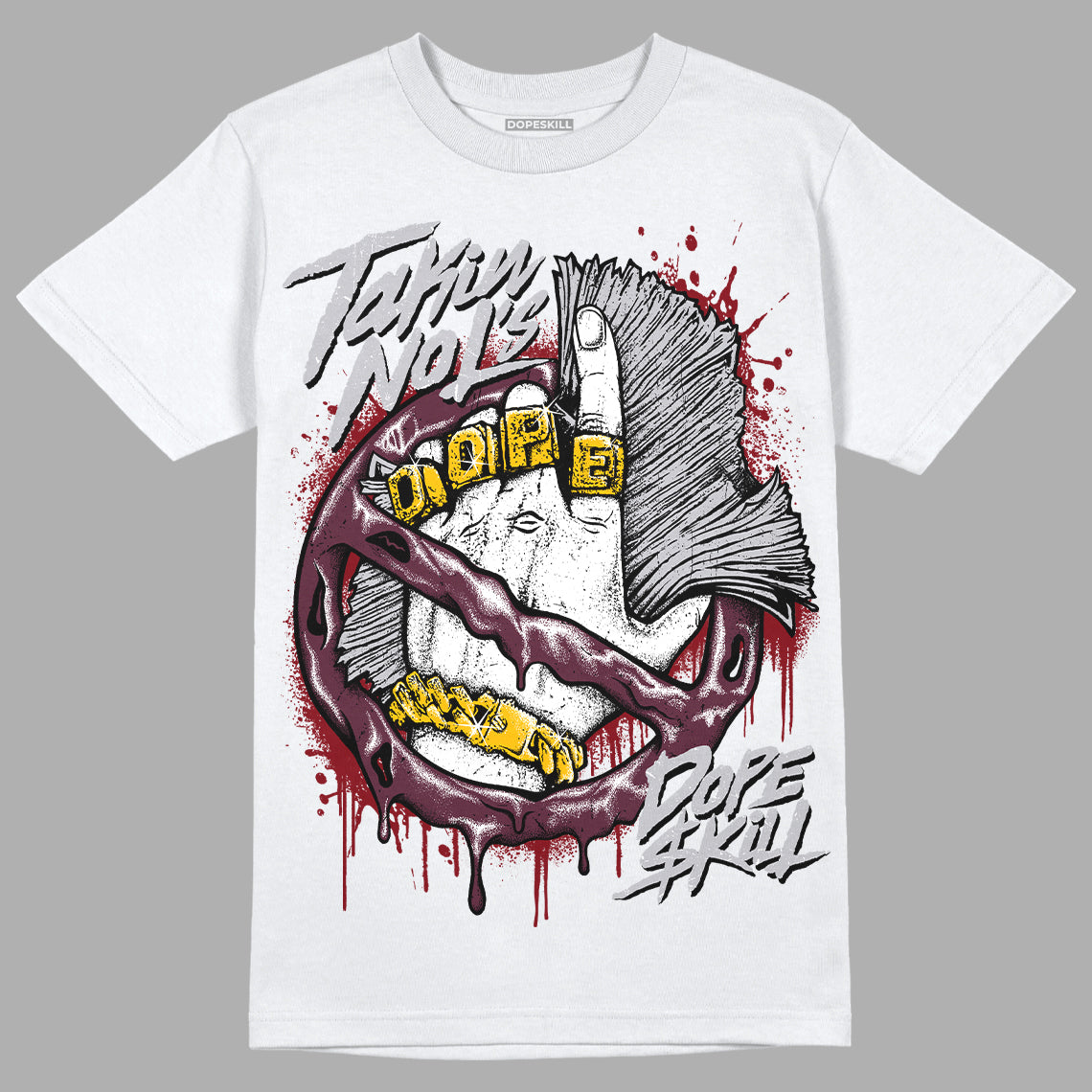 Burgundy 5s DopeSkill T-Shirt Takin No L's Graphic