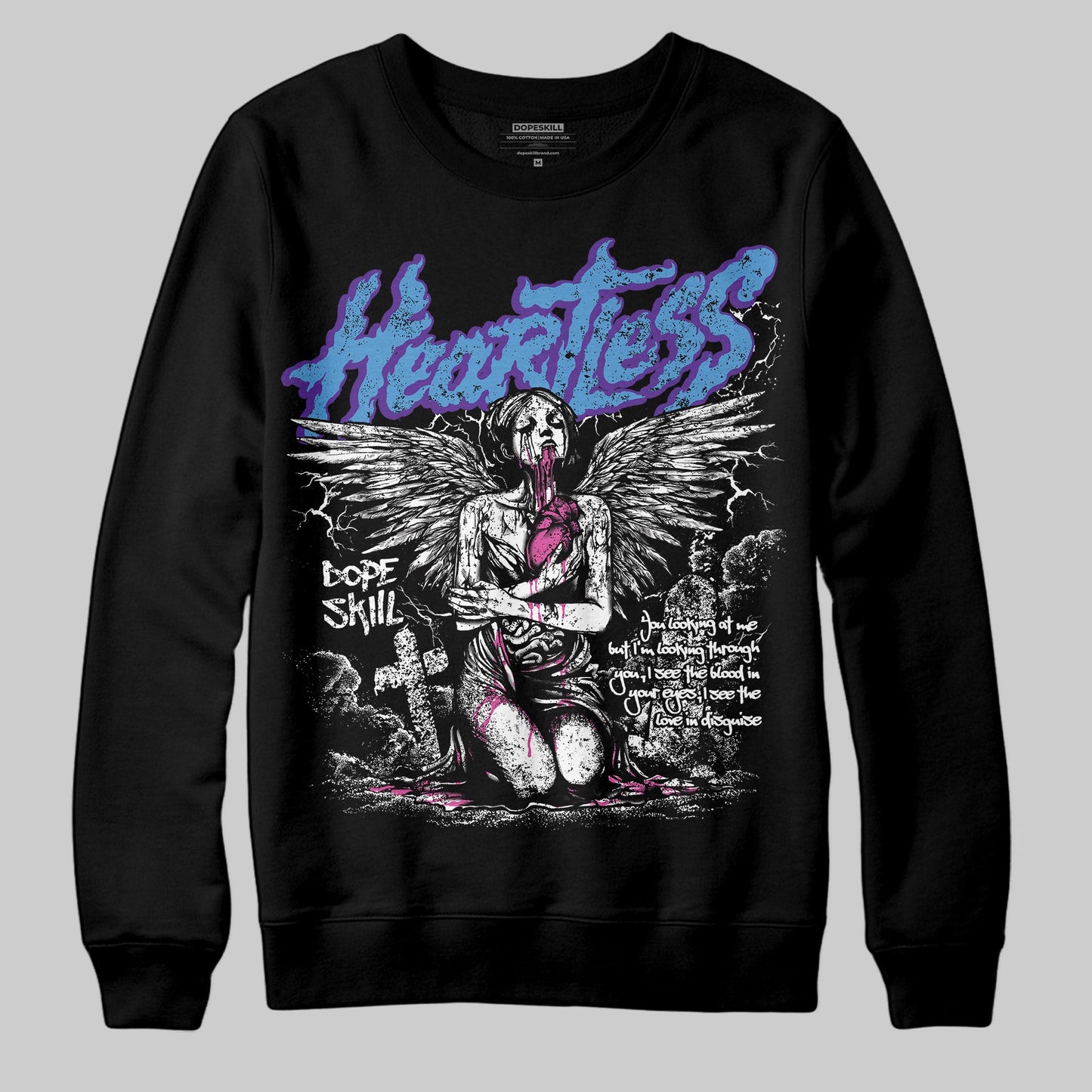 PURPLE Collection DopeSkill Sweatshirt Heartless Graphic