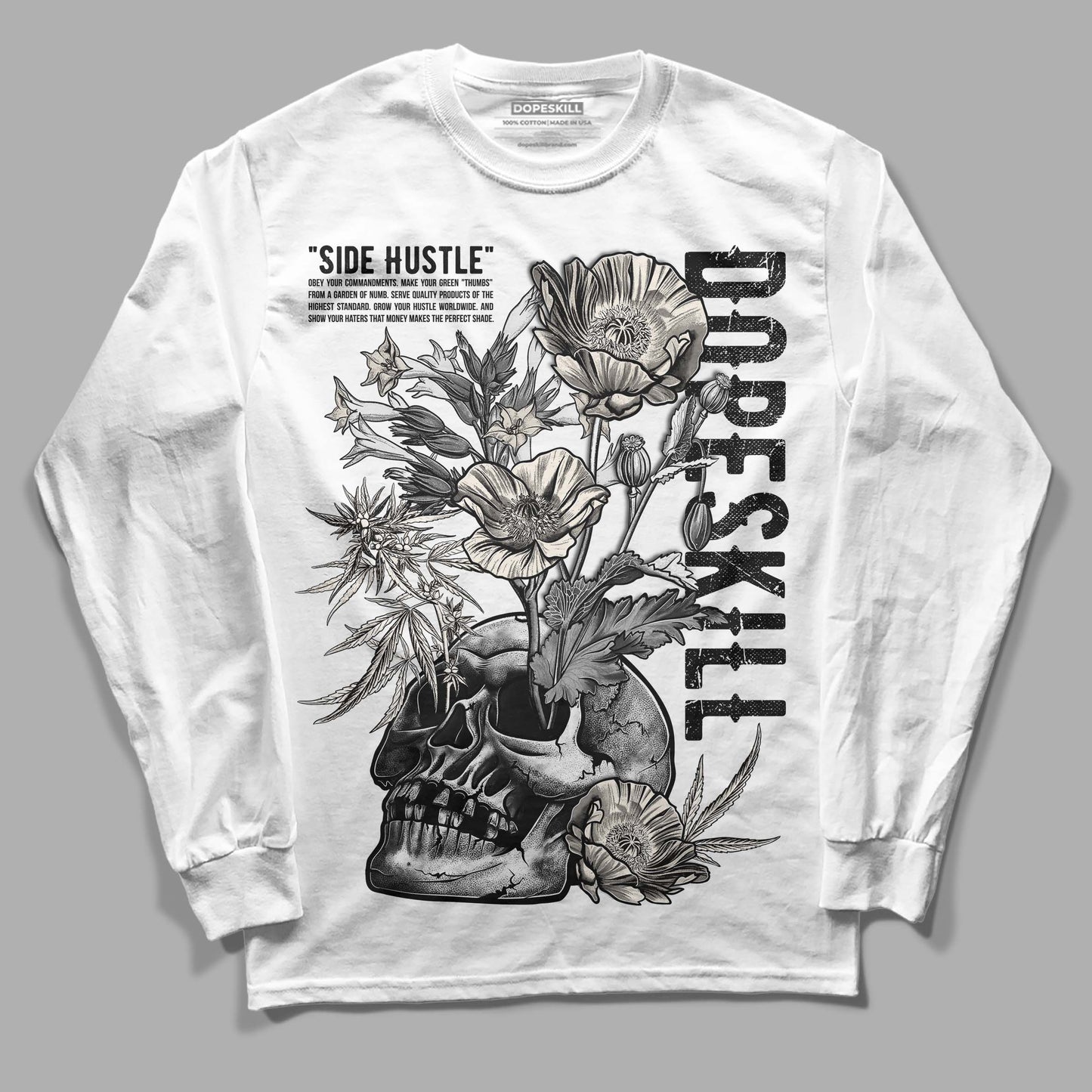 Off Noir 3s DopeSkill Long Sleeve T-Shirt Side Hustle Graphic