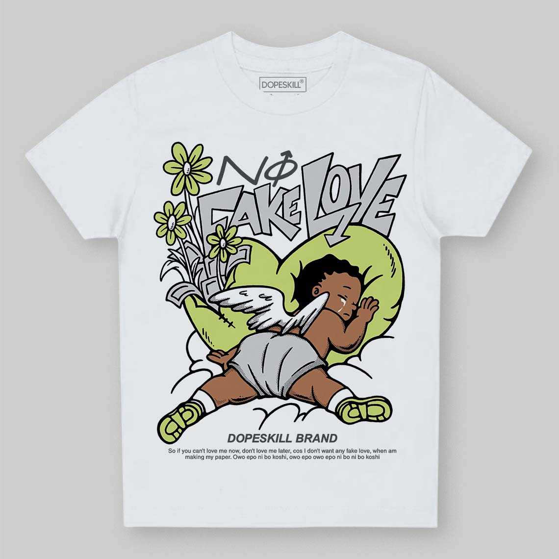 Light Lemon Twist 4s DopeSkill Toddler Kids T-shirt No Fake Love Graphic