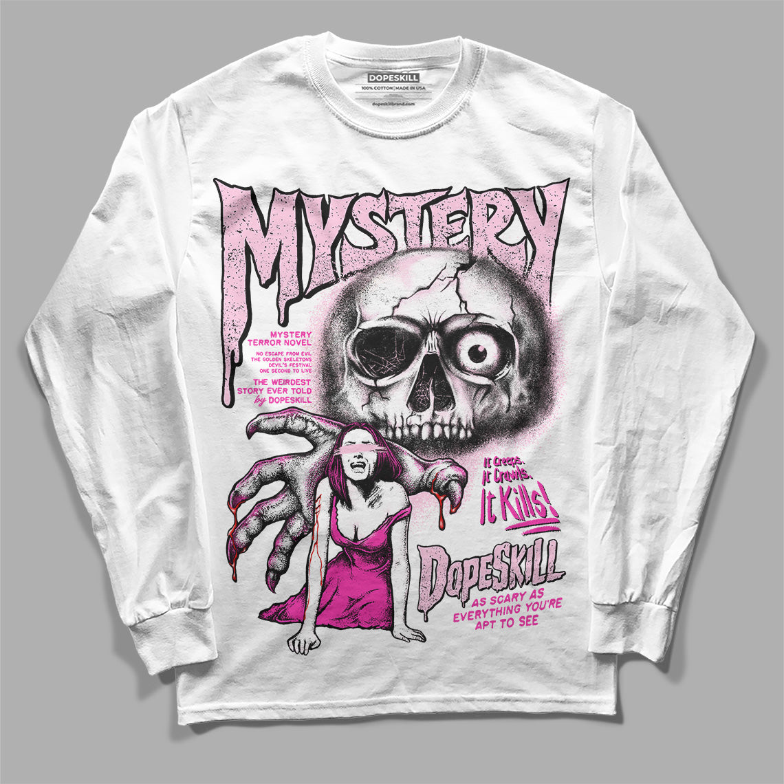 Triple Pink Dunk DopeSkill Long Sleeve T-Shirt Mystery Ghostly Grasp Graphic