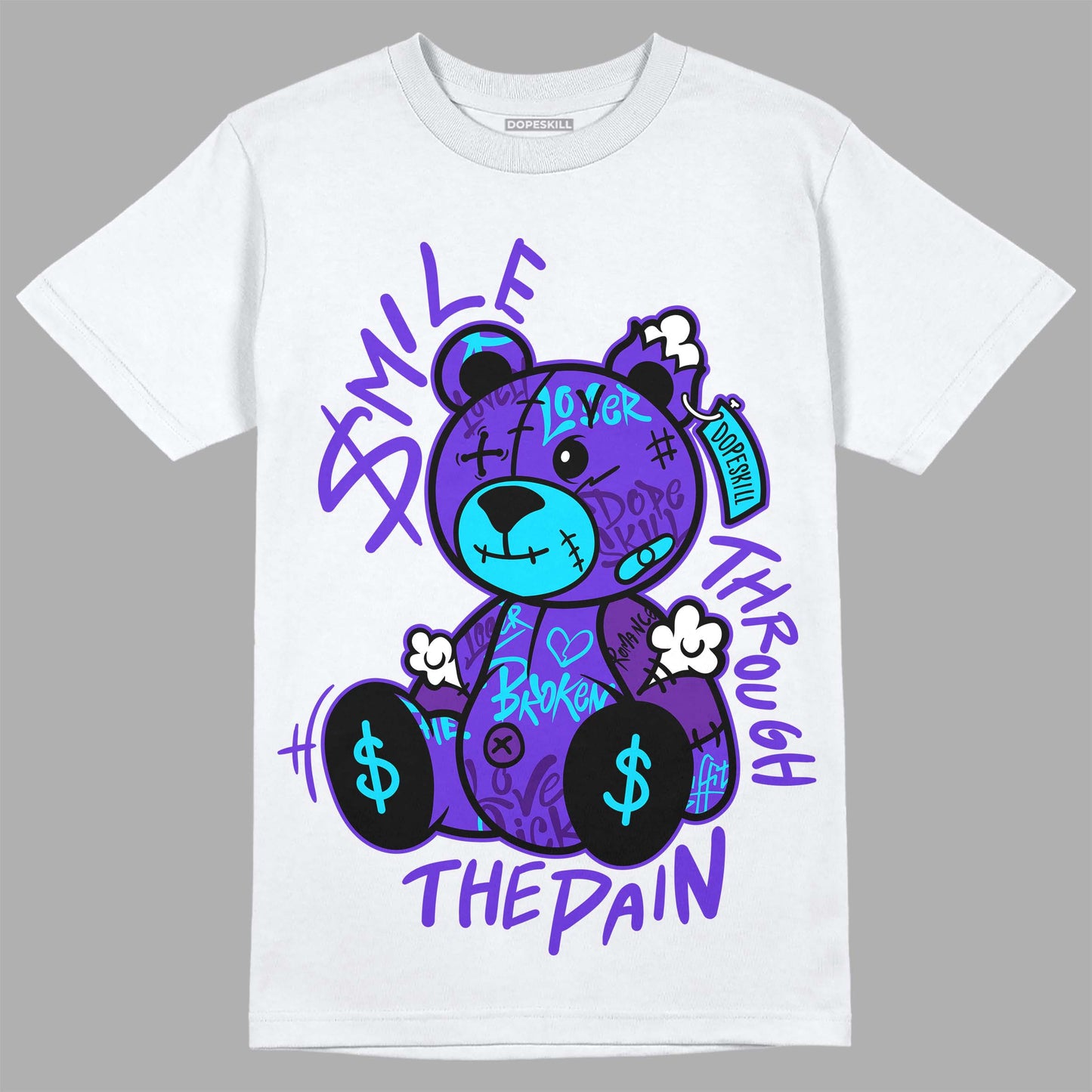 Aqua 6s DopeSkill T-Shirt Smile Through The Pain Graphic