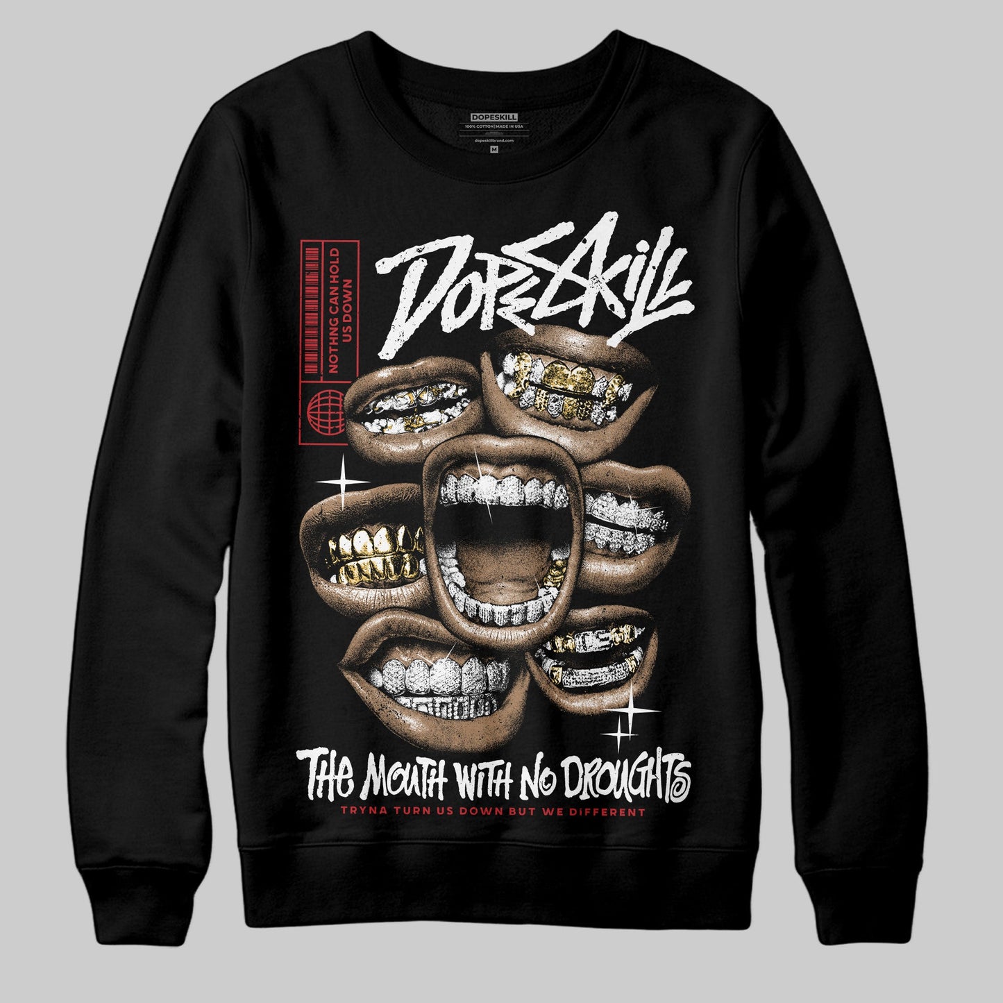 Bred Velvet 11s DopeSkill Sweatshirt The Mouth With No Droughts Graphic