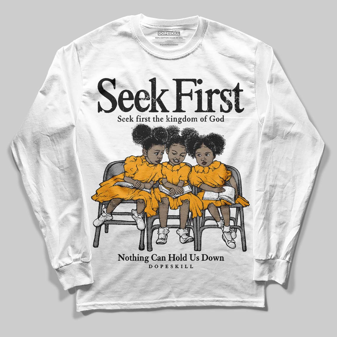 Black Taxi 12s DopeSkill Long Sleeve T-Shirt New Seek First Graphic