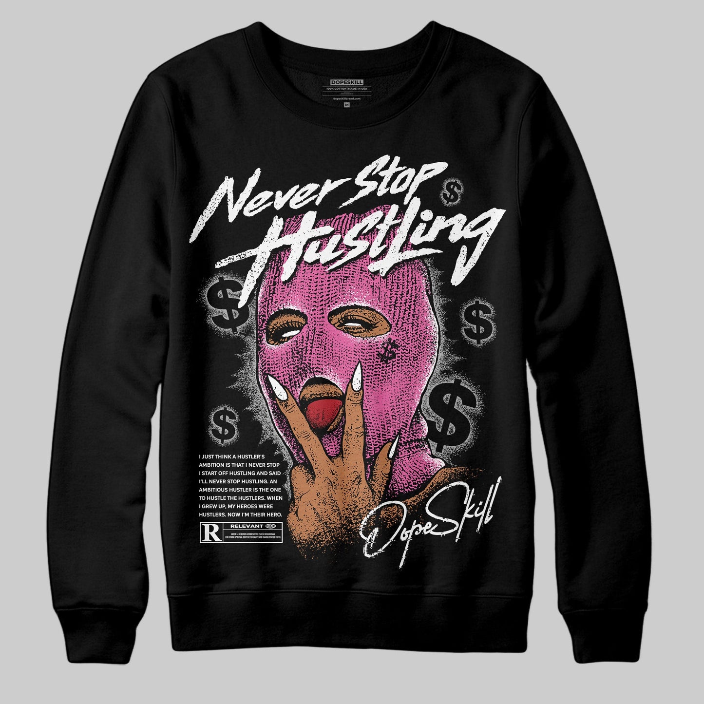 Kayano 14 Cream Sweet Pink DopeSkill Sweatshirt Never Stop Hustling Graphic