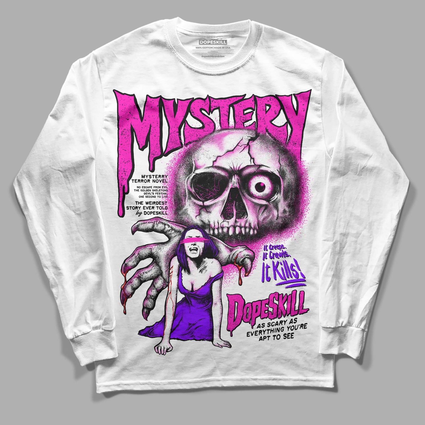 Dunk Low Active Fuchsia DopeSkill Long Sleeve T-Shirt Mystery Ghostly Grasp Graphic