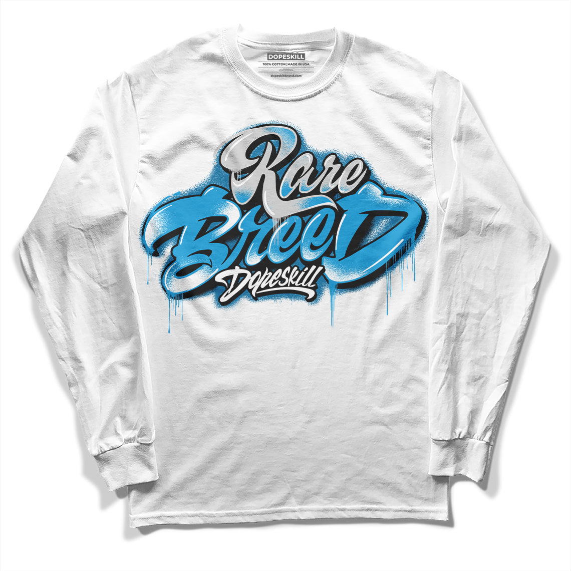 Military Blue 4s DopeSkill Long Sleeve T-Shirt Rare Breed Type Graphic