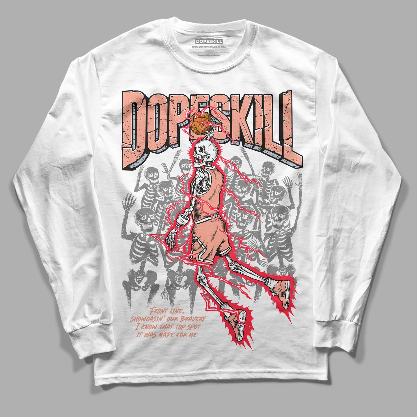 Crimson Bliss 5s DopeSkill Long Sleeve T-Shirt Thunder Dunk Graphic