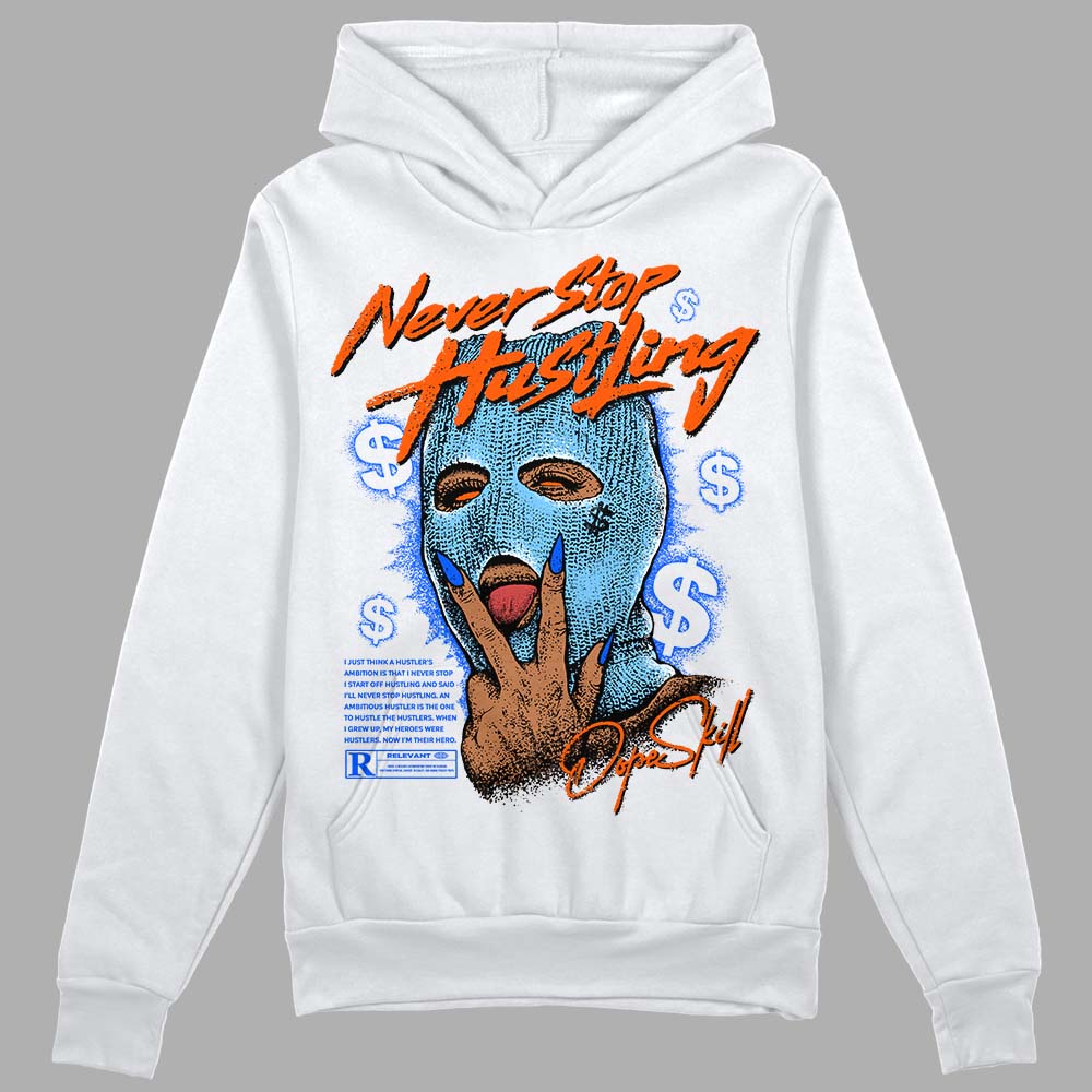 Dunk Futura University Blue DopeSkill Hoodie Sweatshirt Never Stop Hustling Graphic