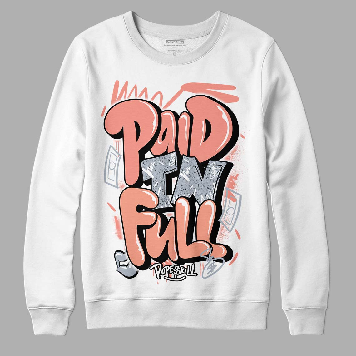 Crimson Bliss 5s DopeSkill Sweatshirt New Paid In Full Graphic
