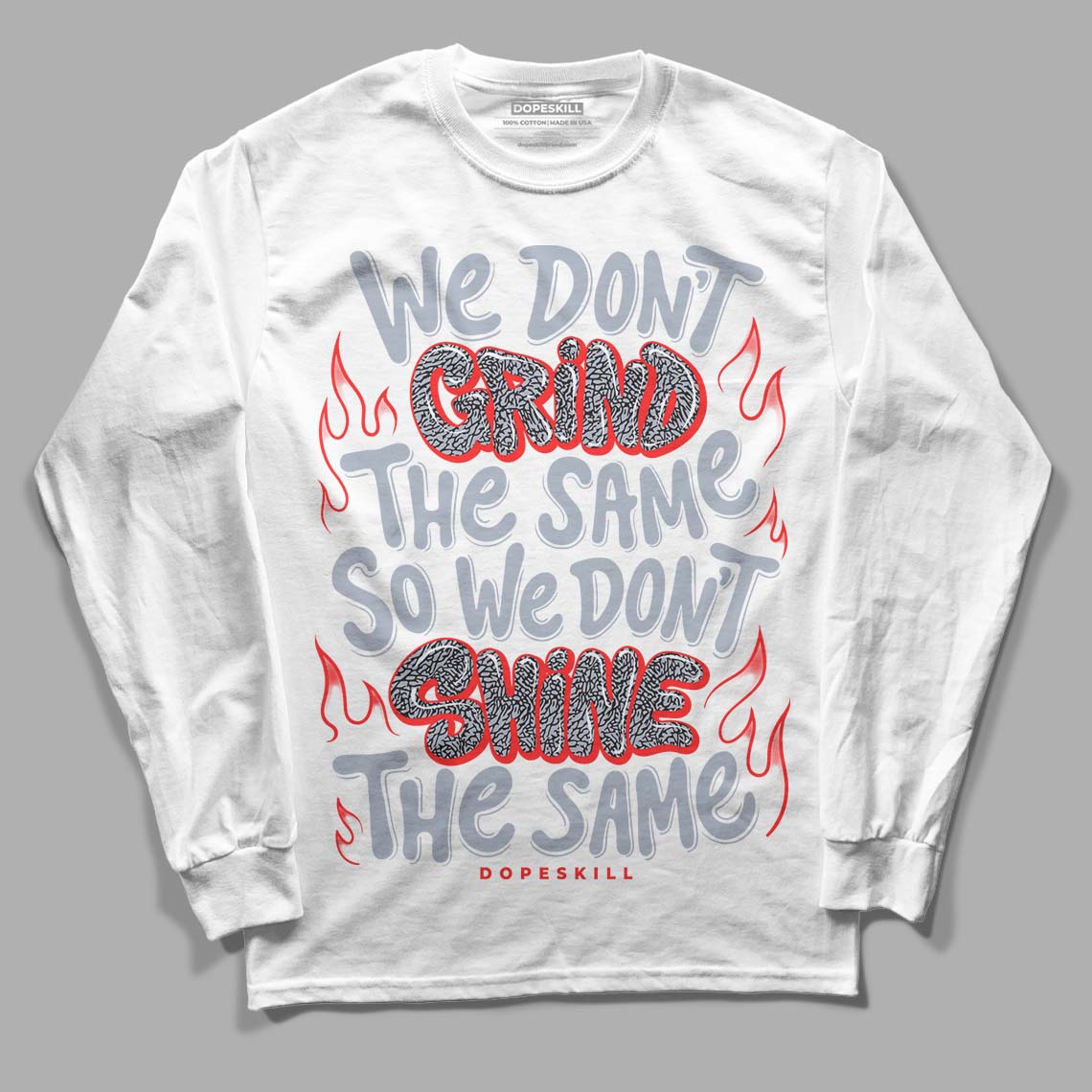 White Cement Reimagined 3s DopeSkill Long Sleeve T-Shirt Grind Shine Graphic