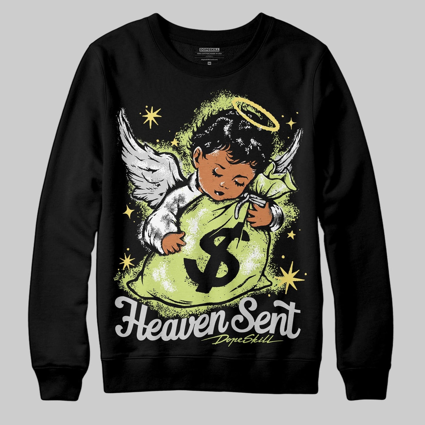 Light Lemon Twist 4s DopeSkill Sweatshirt Heaven Sent Graphic