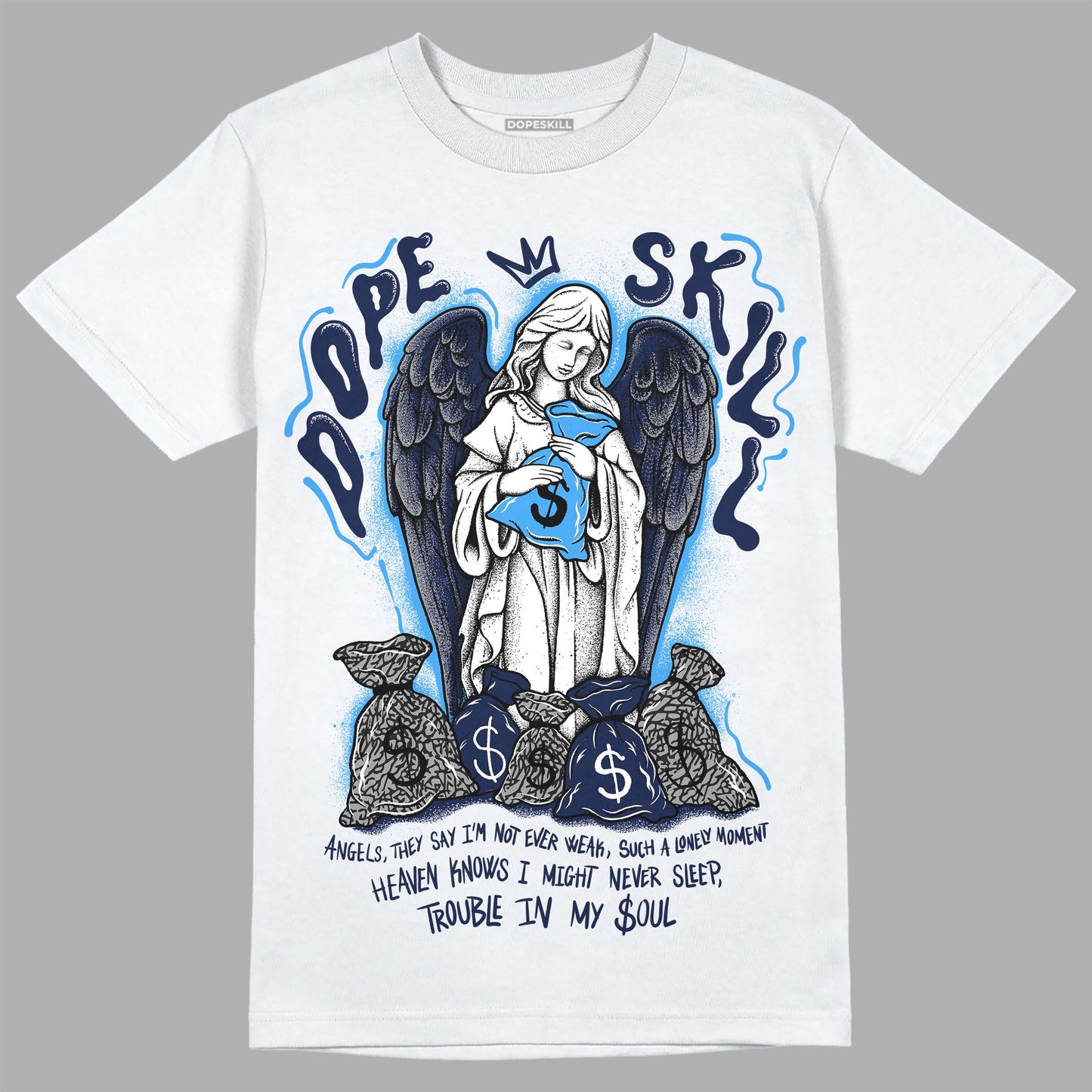 Midnight Navy 3s DopeSkill T-Shirt Angels Graphic