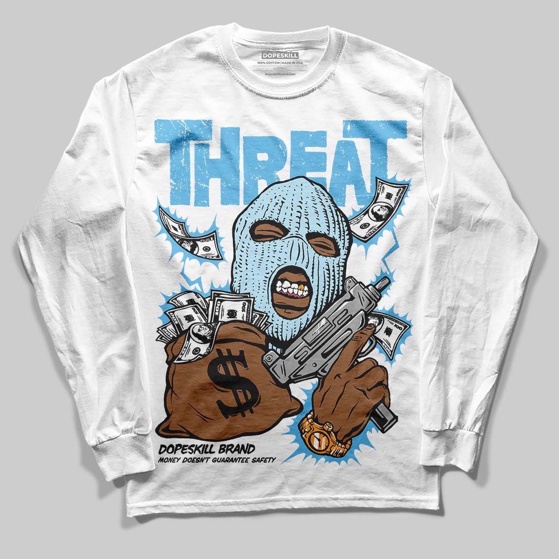 Legend Blue 11s DopeSkill Long Sleeve T-Shirt Under Threat Graphic