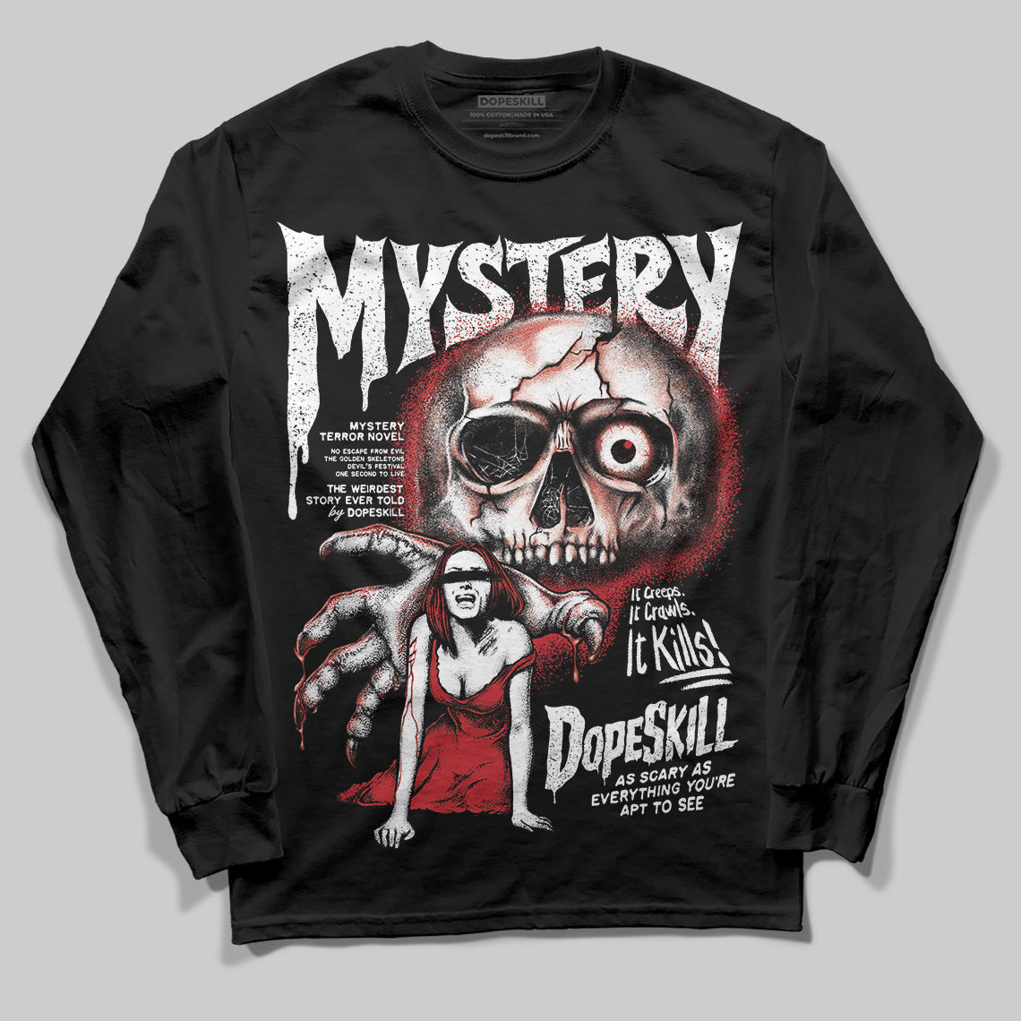 Bred 11s DopeSkill Long Sleeve T-Shirt Mystery Ghostly Grasp Graphic