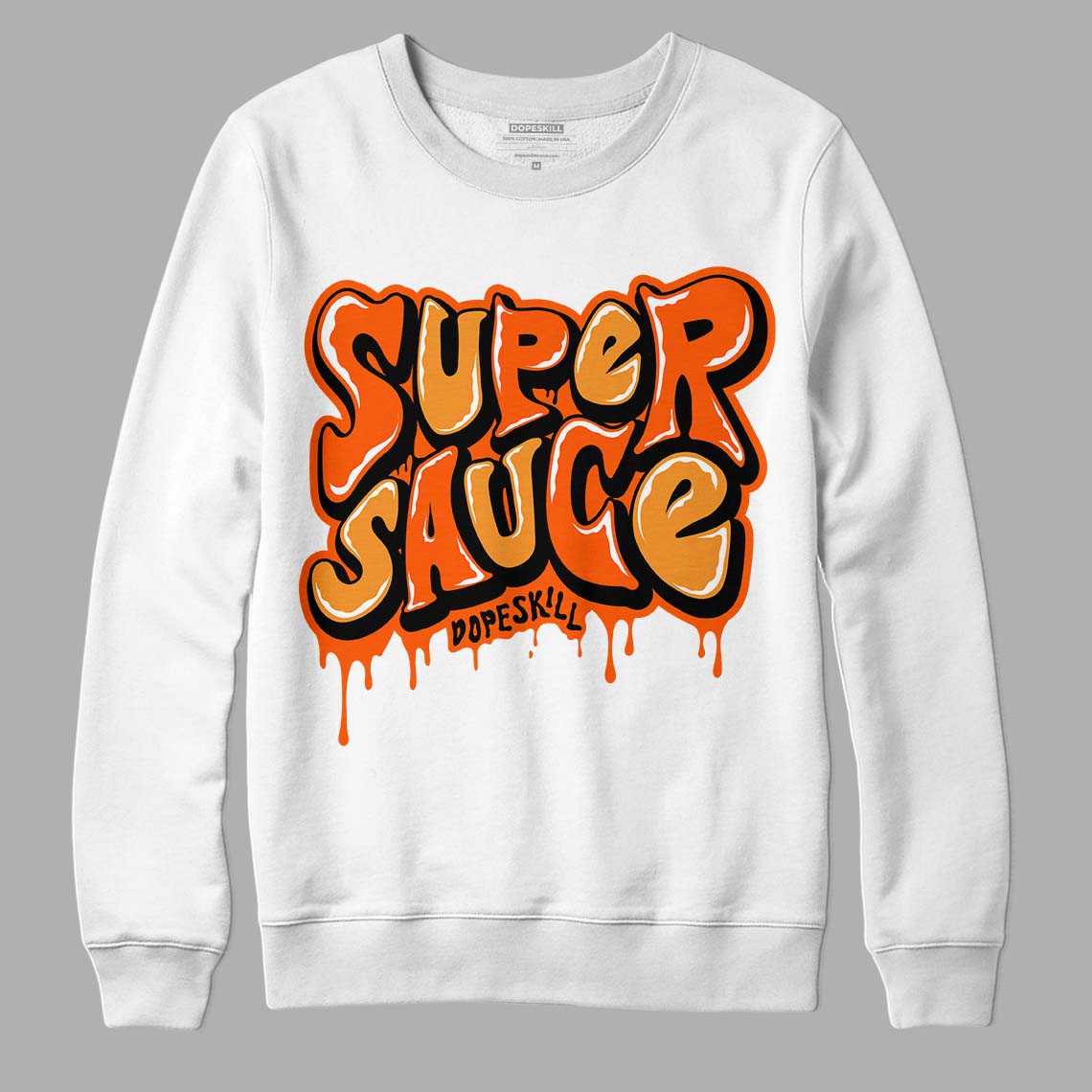 Brilliant Orange 12s DopeSkill Sweatshirt Super Sauce Graphic