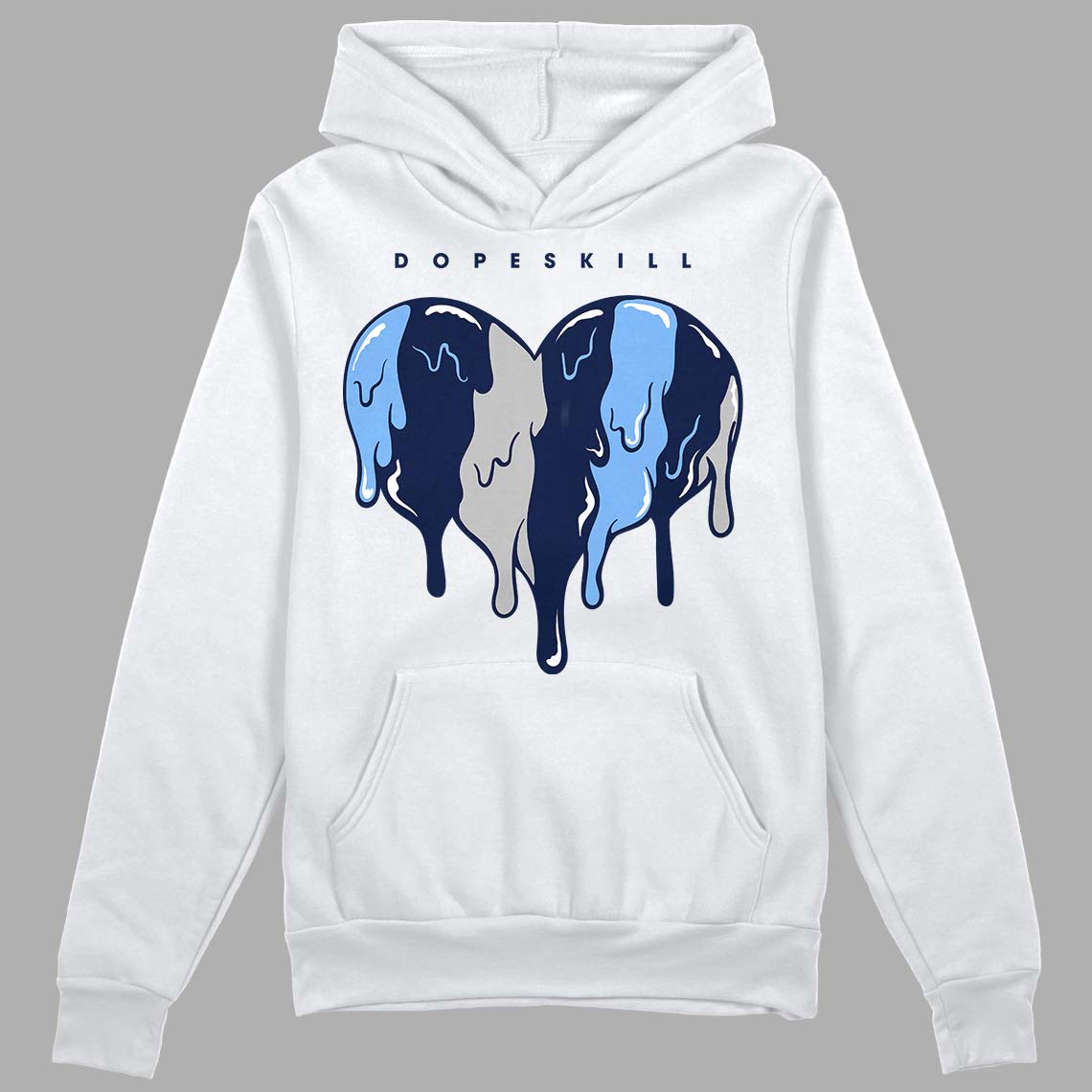 Midnight Navy 5s DopeSkill Hoodie Sweatshirt Slime Drip Heart Graphic