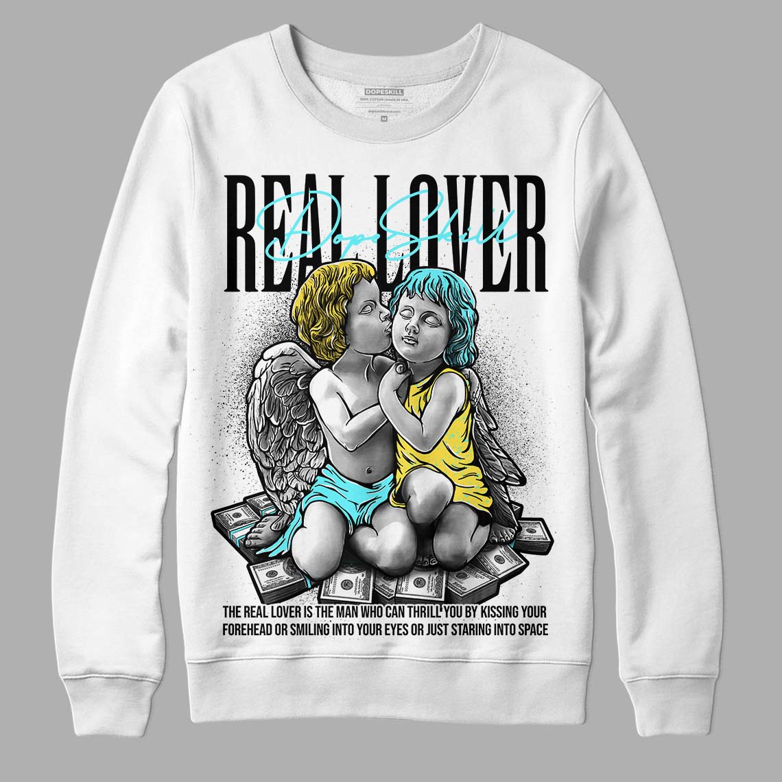 Aqua 5s DopeSkill Sweatshirt Real Lover Graphic