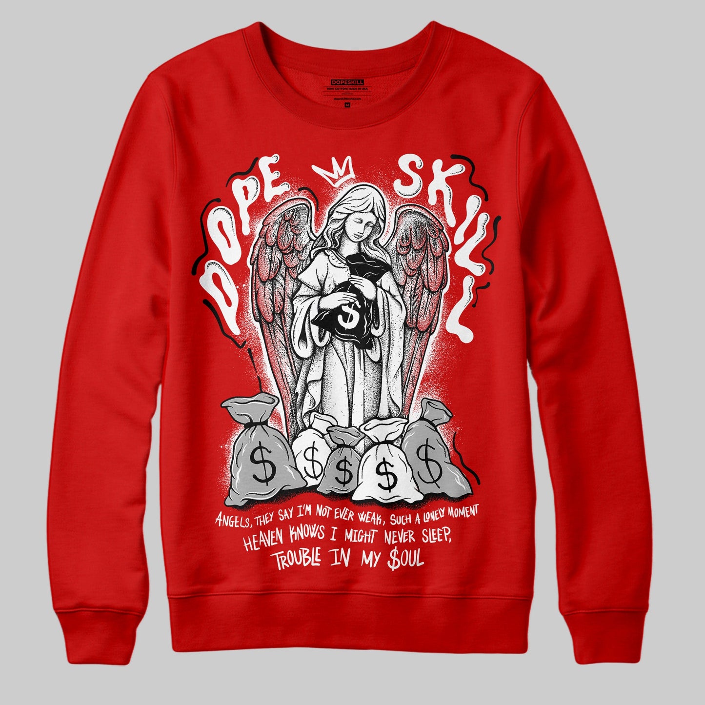 Bred Velvet 11s DopeSkill Red Sweatshirt Angels Graphic
