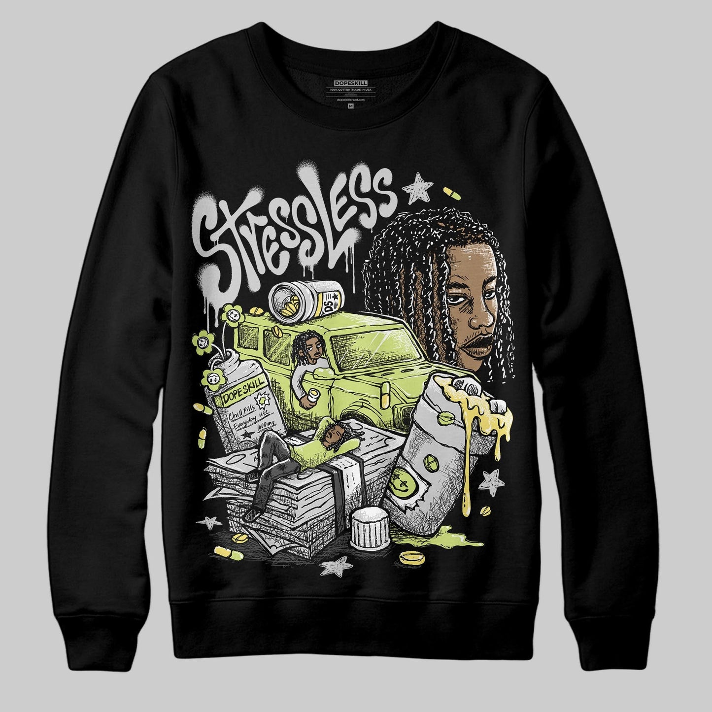 Light Lemon Twist 4s DopeSkill Sweatshirt Stressless Graphic