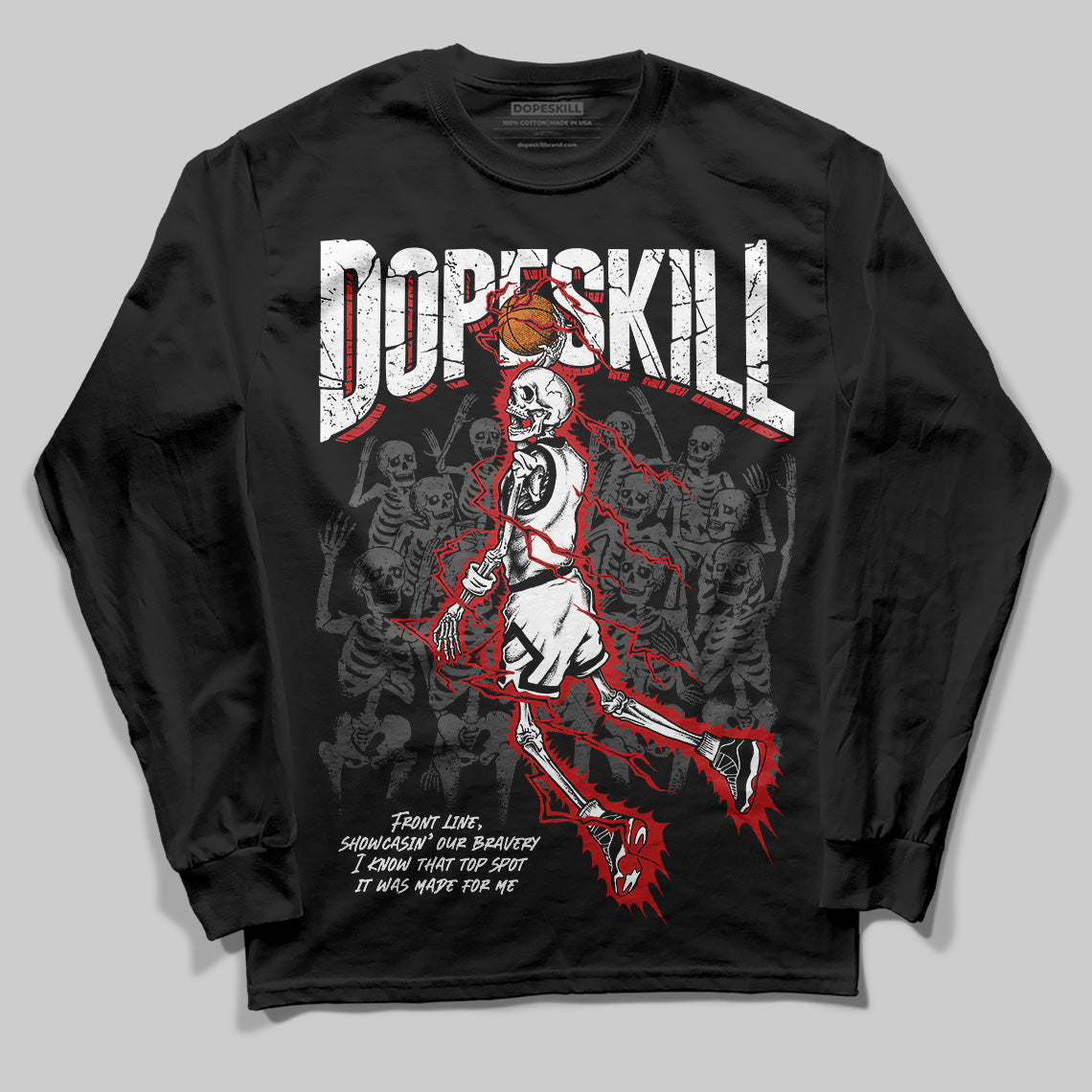 Bred Velvet 11s DopeSkill Long Sleeve T-Shirt Thunder Dunk Graphic