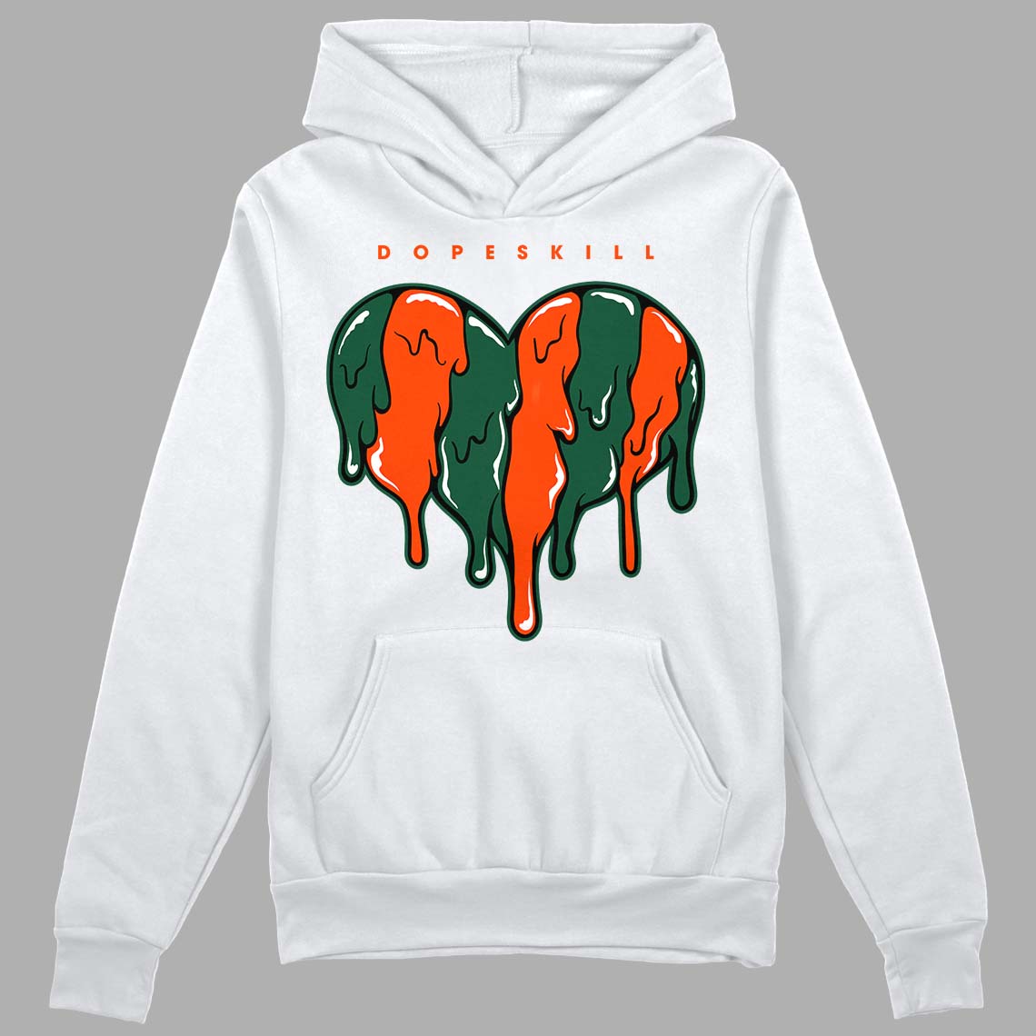 Dunk Low Team Dark Green Orange DopeSkill Hoodie Sweatshirt Slime Drip Heart Graphic
