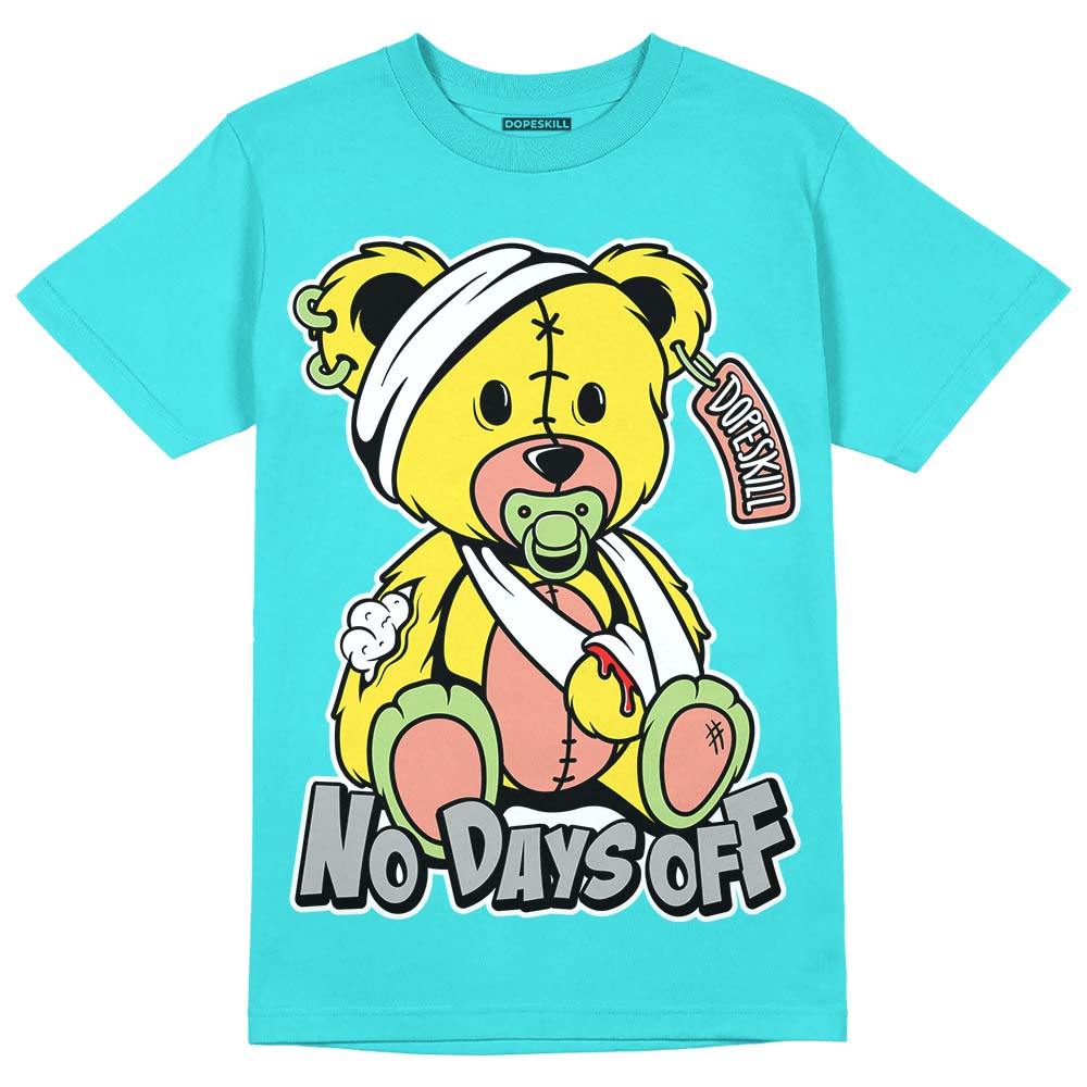 Cyan Burst 9060 DopeSkill Virtual Blue T-Shirt Hurt Bear Graphic