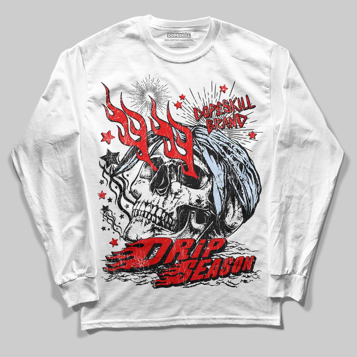Cherry 11s DopeSkill Long Sleeve T-Shirt Drip Season Graphic