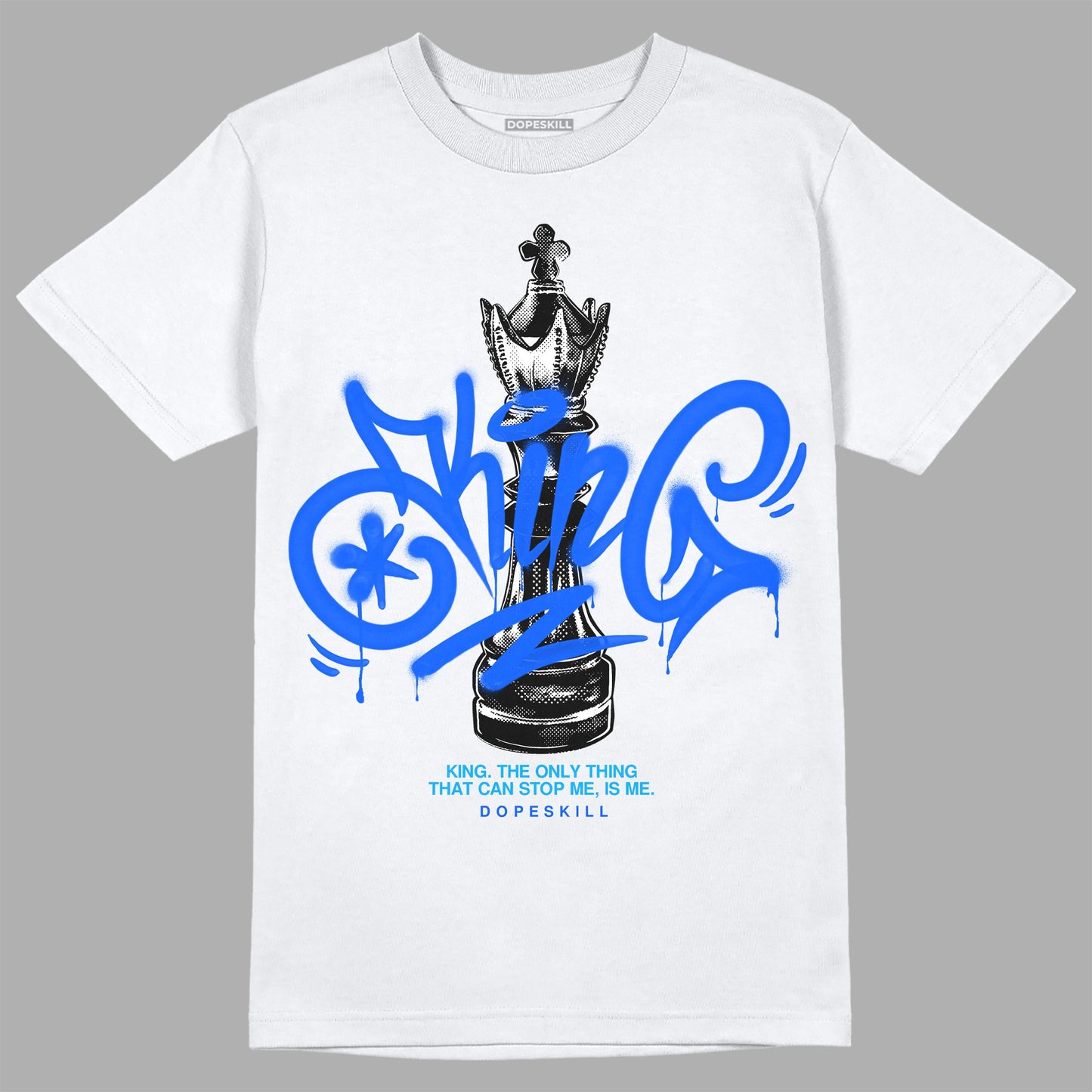 Royal Blue Collection DopeSkill T-Shirt King Chess Graphic