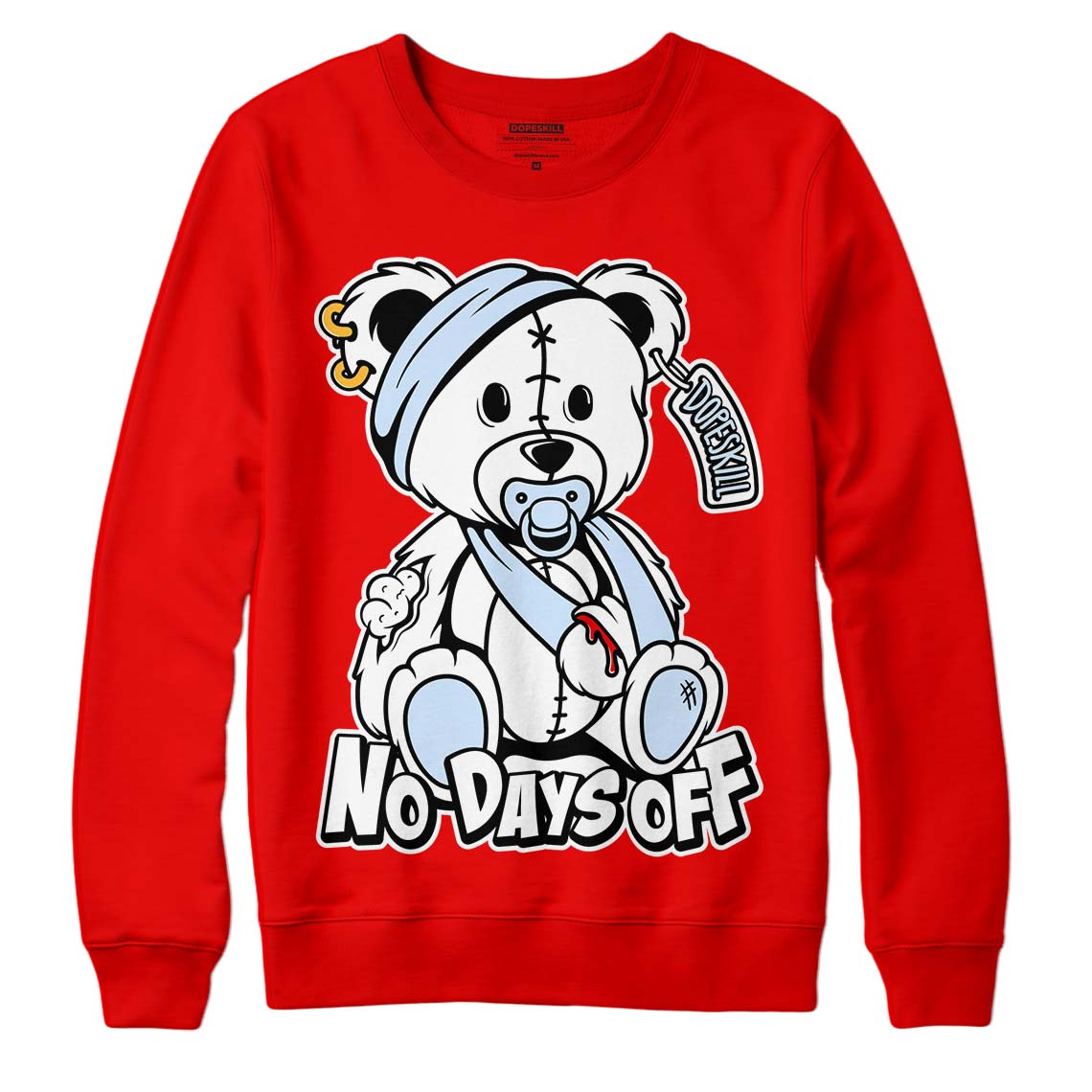 Cherry 11s DopeSkill Varsity Red Sweatshirt Hurt Bear Graphic