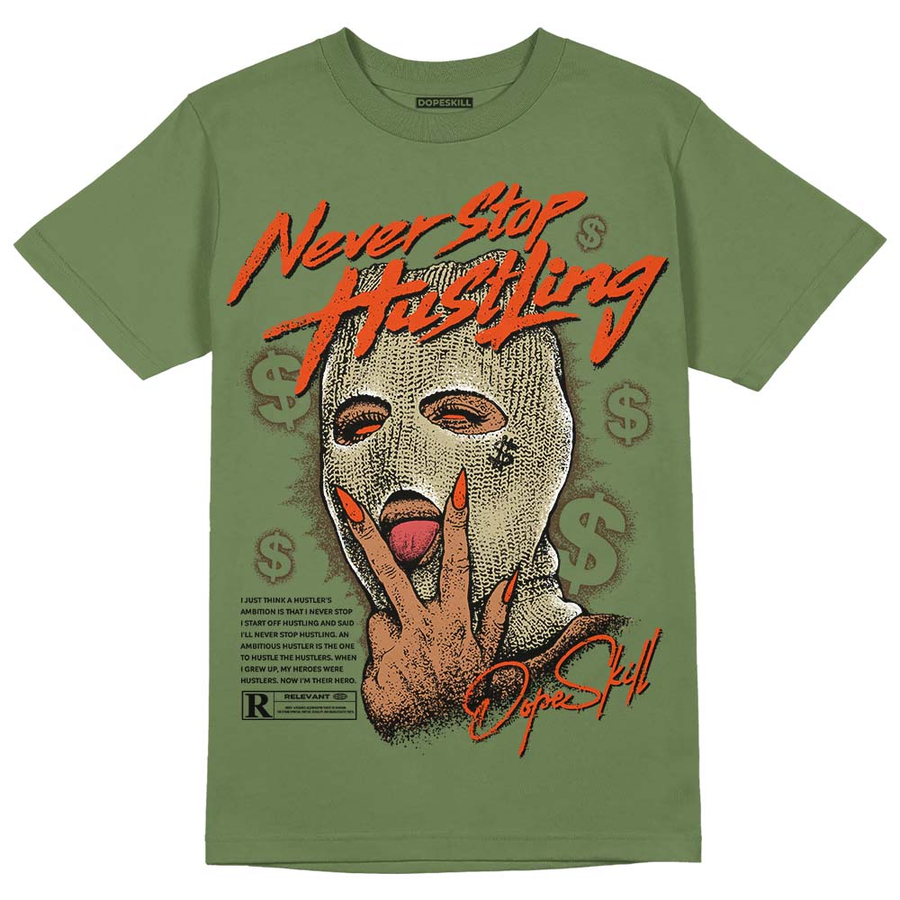 Olive Collection DopeSkill Olive T-shirt Never Stop Hustling Graphic