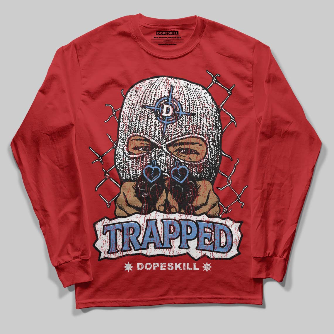 Cherry 11s DopeSkill Long Sleeve T-Shirt New Trapped Graphic