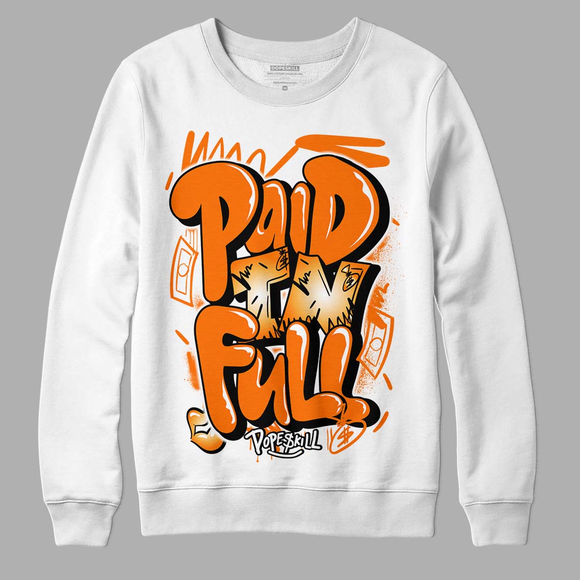 Dunk Low Magma Orange DopeSkill Sweatshirt New Paid In Full Graphic