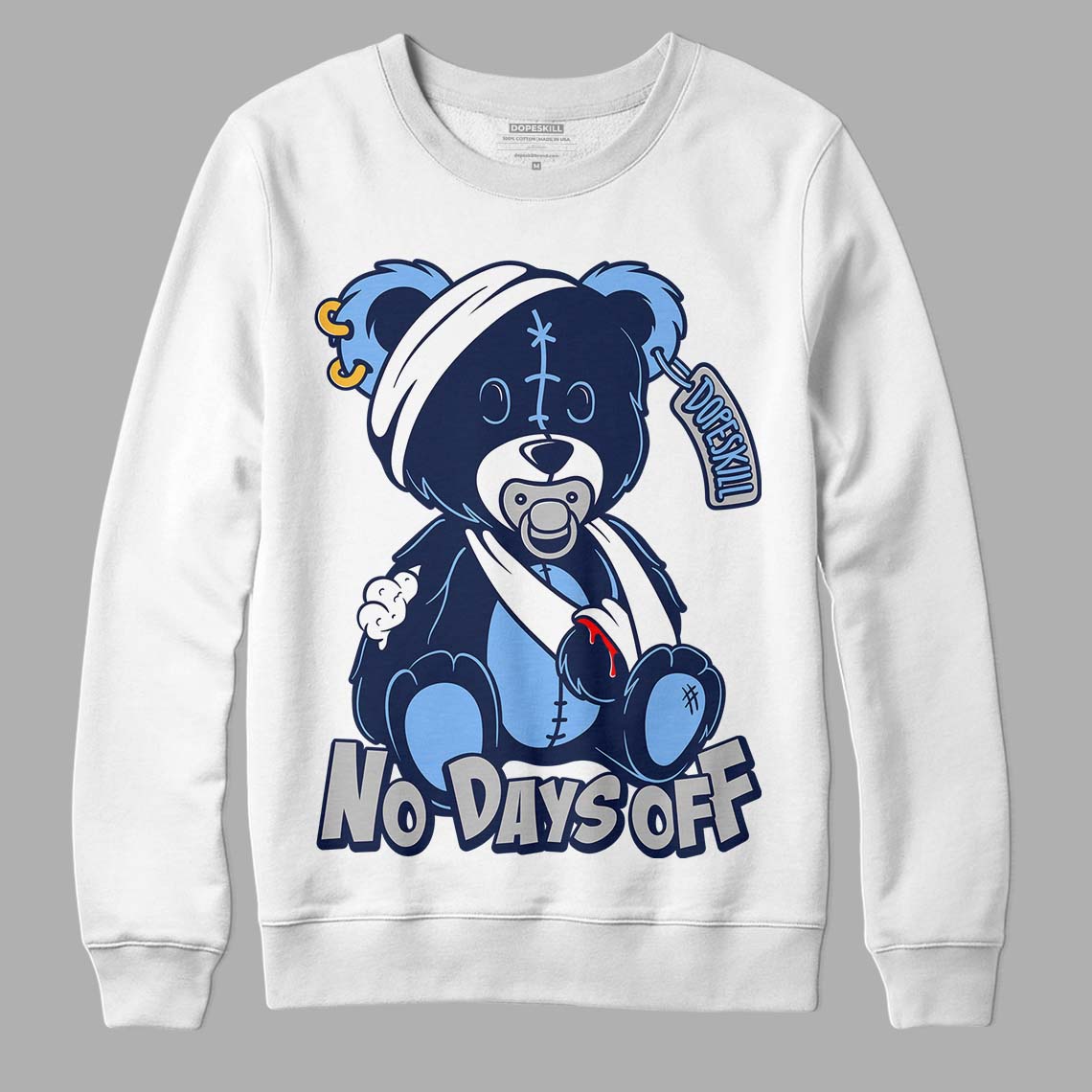 Midnight Navy 5s DopeSkill Sweatshirt Hurt Bear Graphic